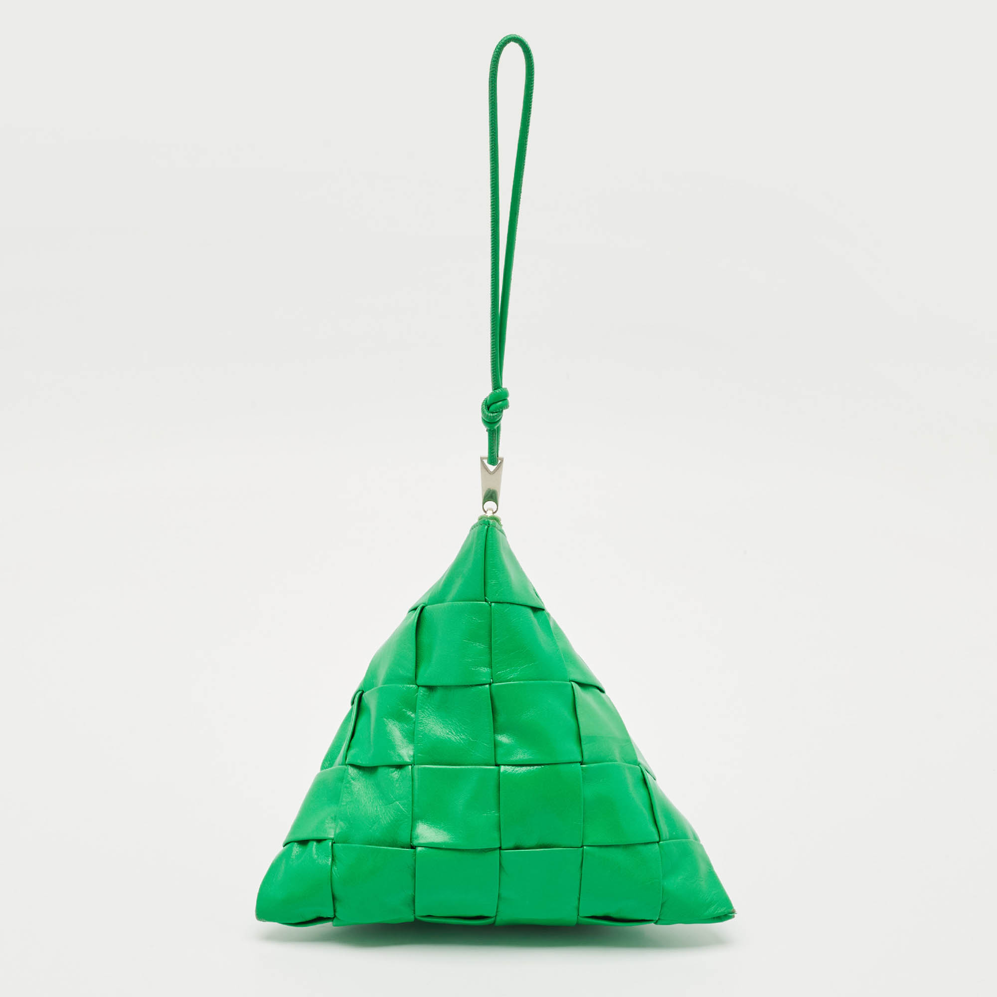 

Bottega Veneta Green Intrecciato Leather Zip Pyramid Case