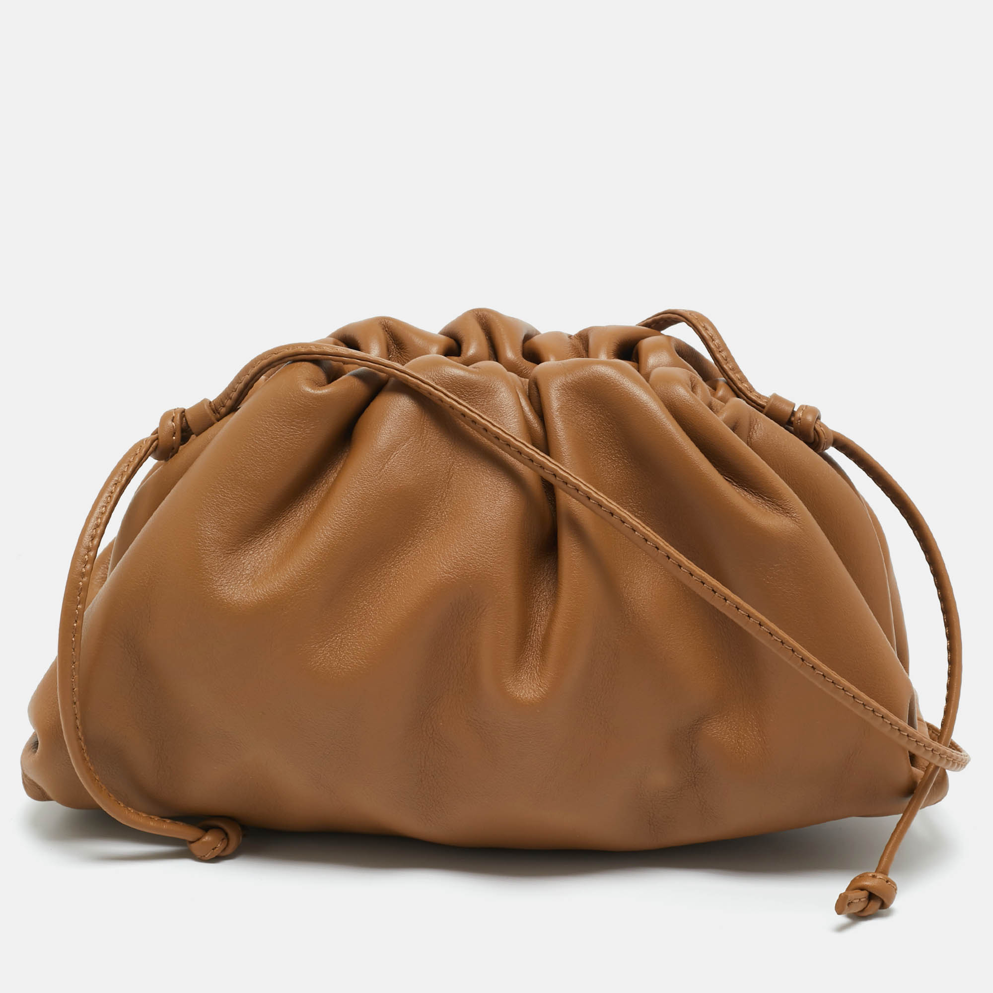 Pre-owned Bottega Veneta Brown Leather The Mini Pouch Bag