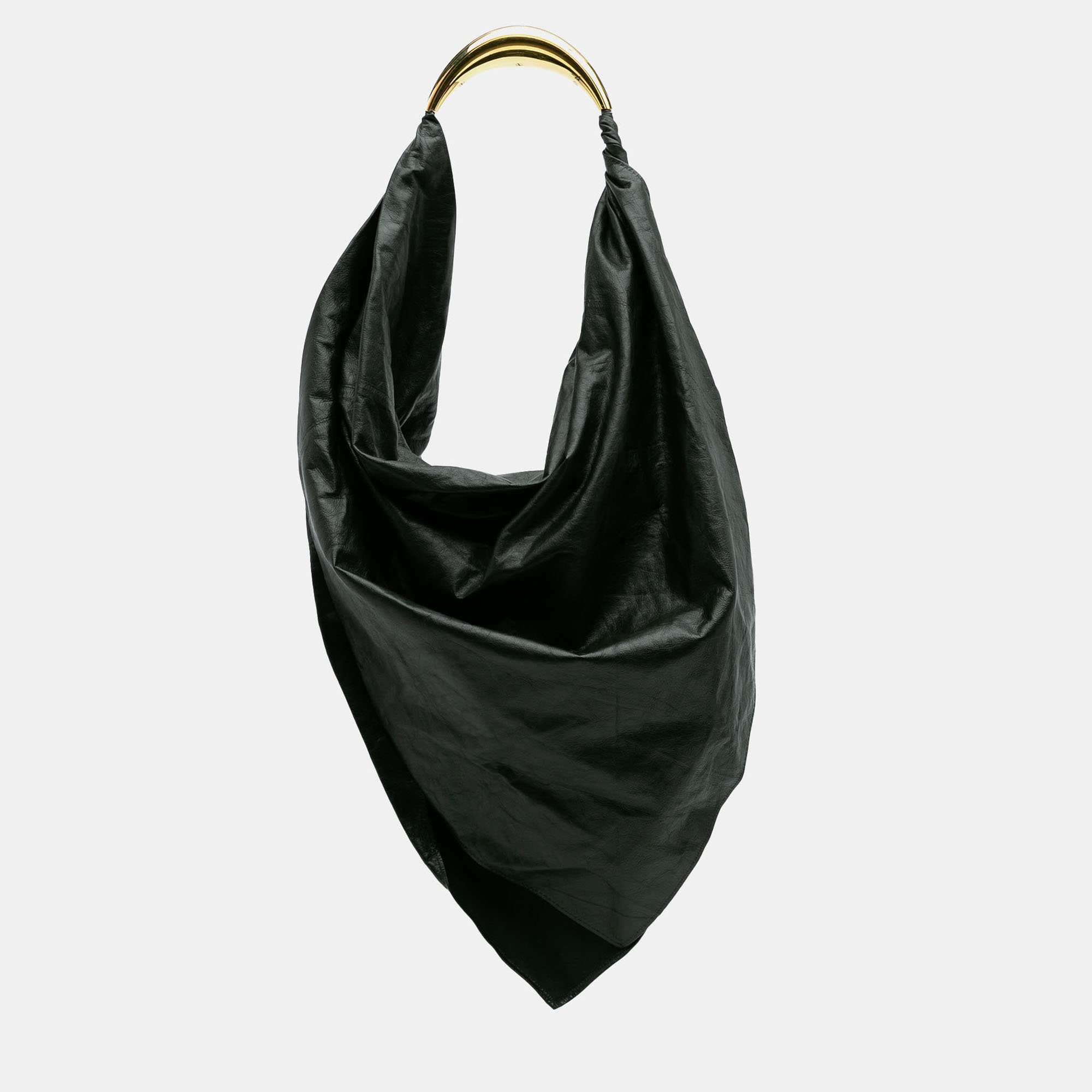 

Bottega Veneta Green Calfskin Foulard Shoulder Bag