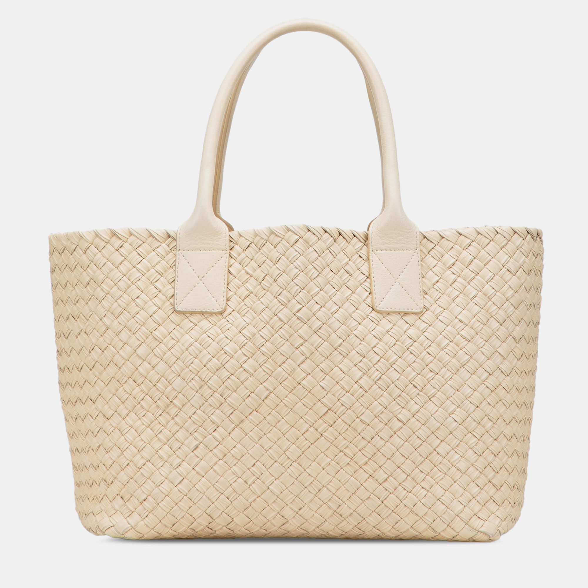 

Bottega Veneta Brown Small Lambskin Intreccio Cabat Tote