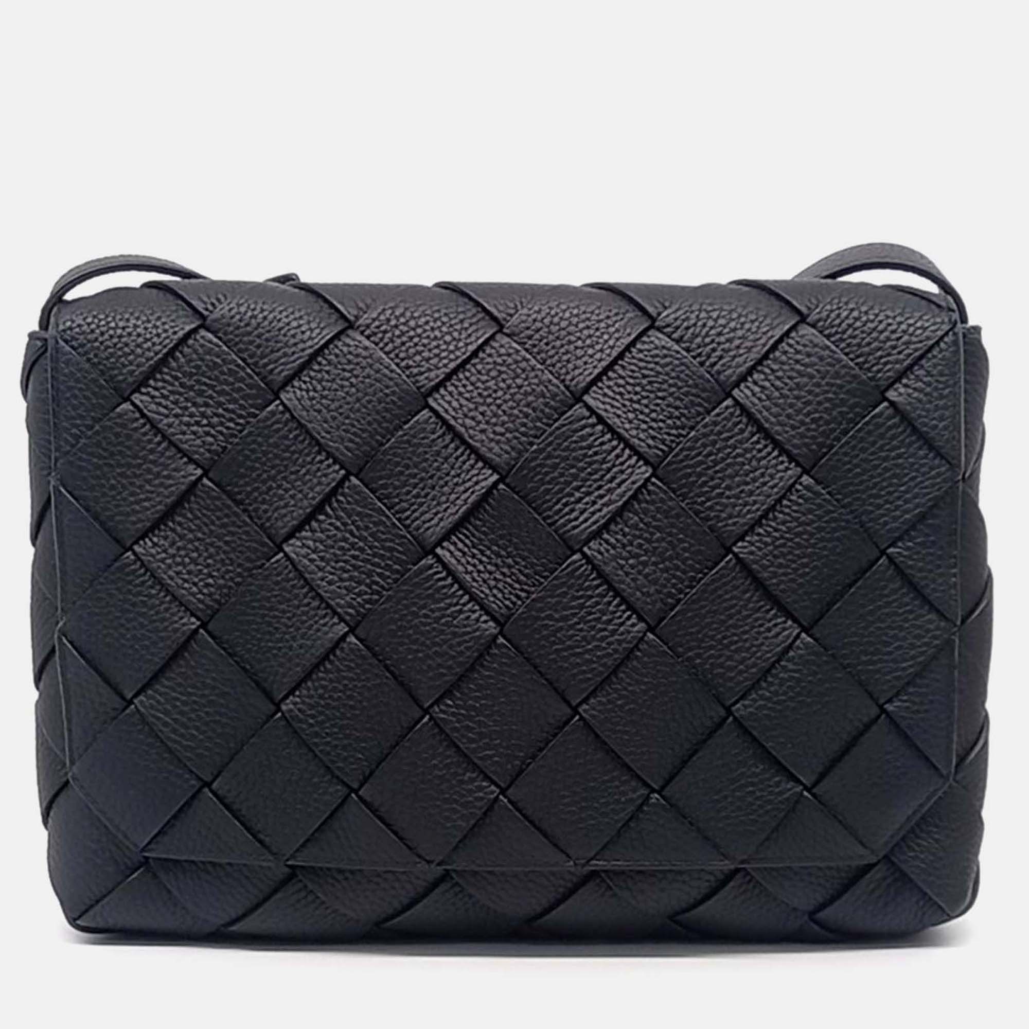 

Bottega Veneta Black Leather Diago Large
