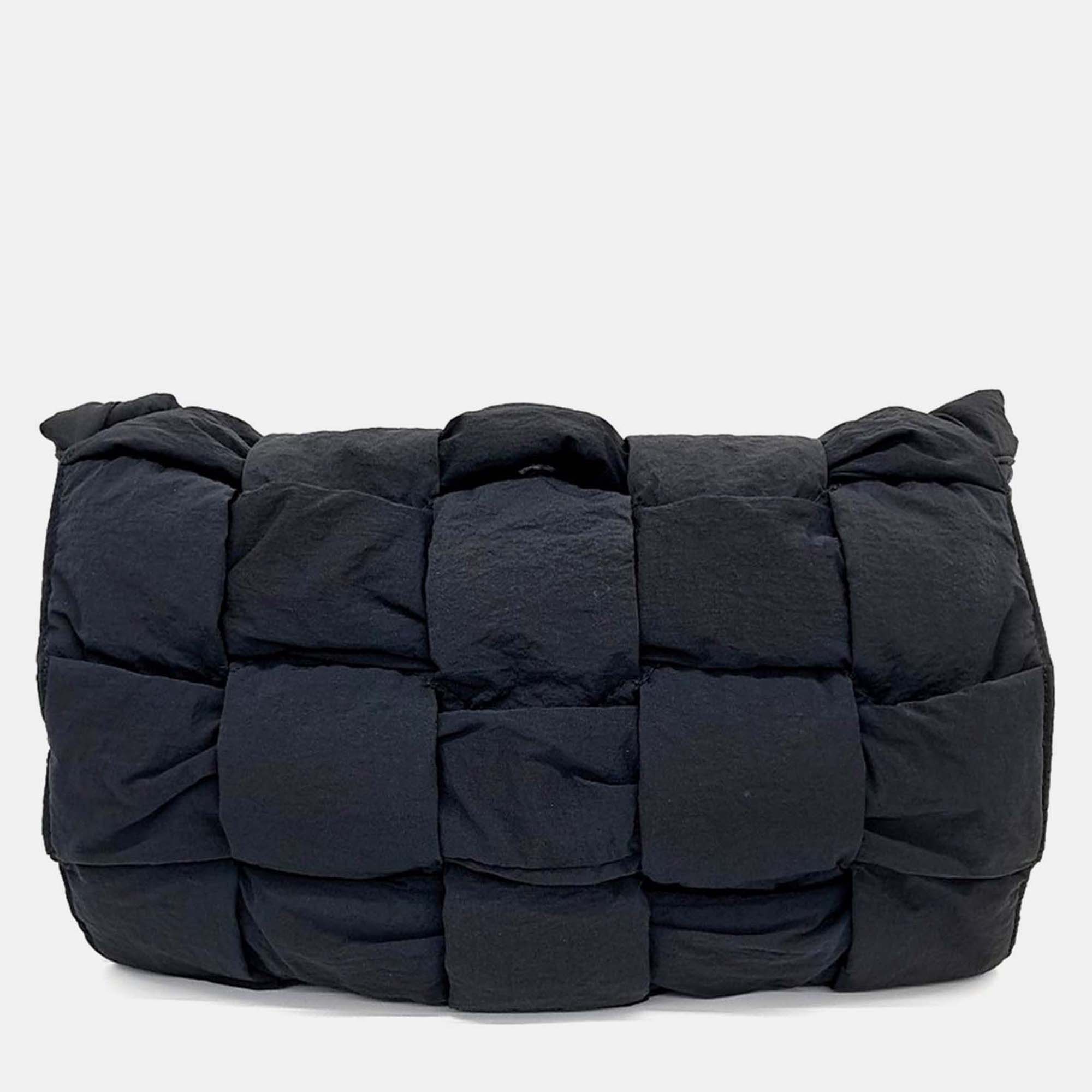 

Bottega Veneta Black Fabric Padded Tech Cassette Bag