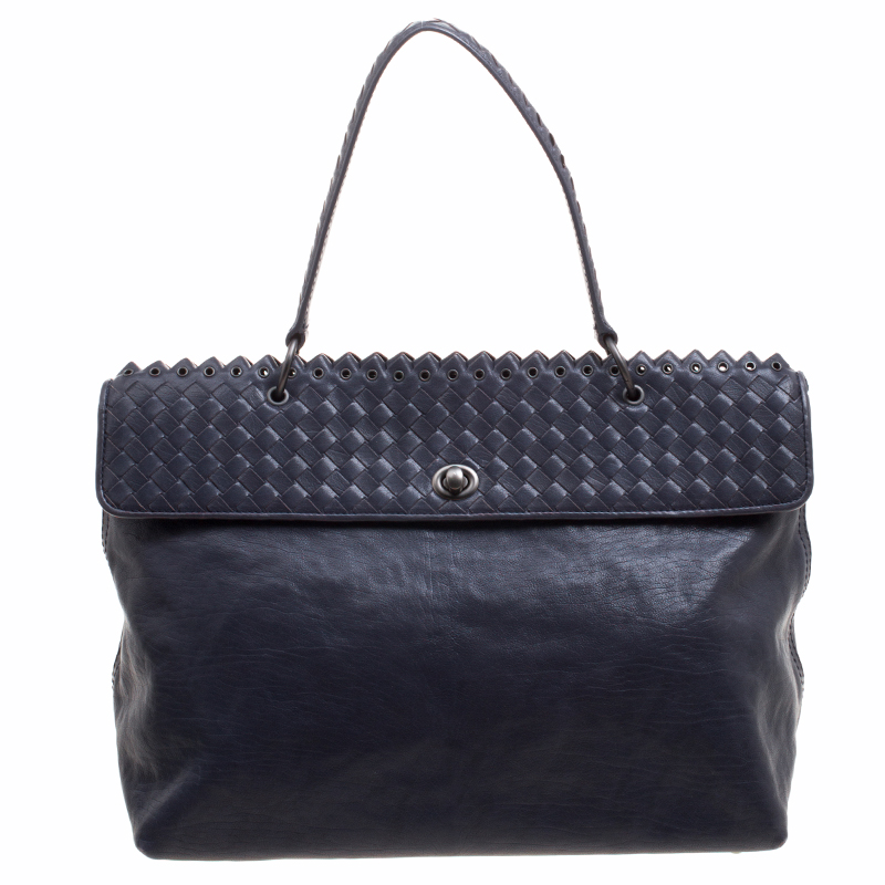 Pre Owned حقيبة بوتيغا فينيتا تينا جلد بني داكن