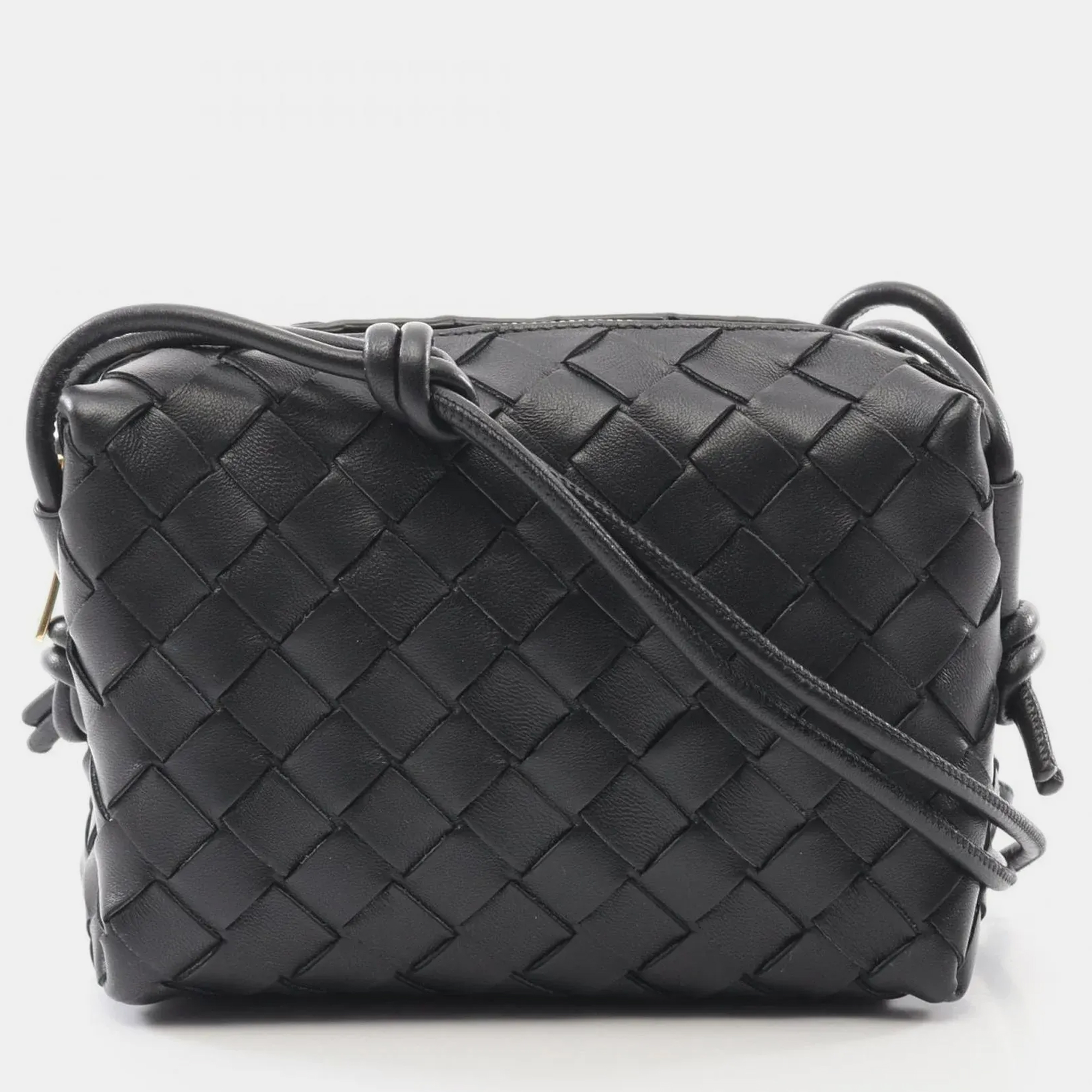 

Bottega Veneta Loop Black Intrecciato Leather Shoulder Bag
