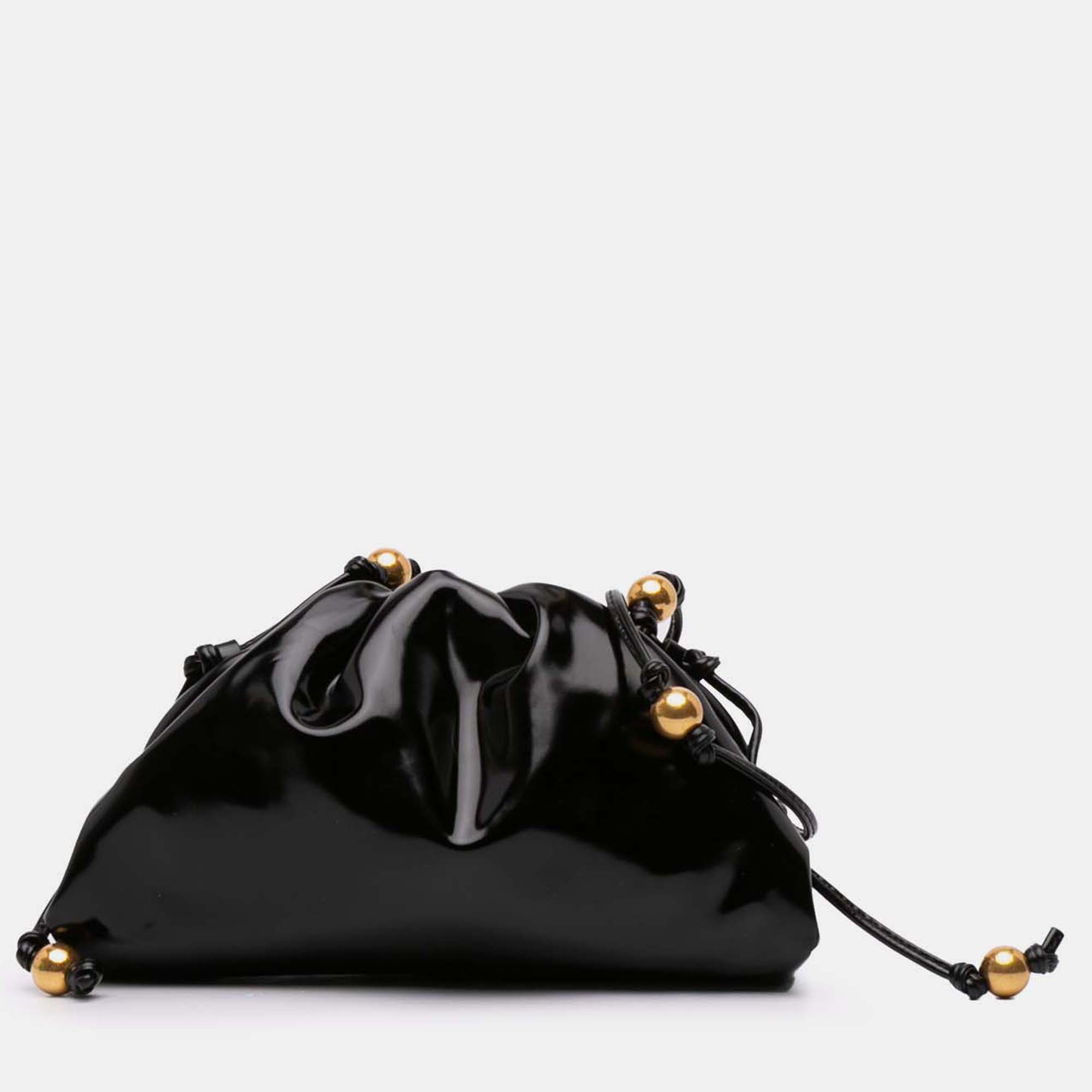 

Bottega Veneta Black Brushed Calfskin The Mini Pouch