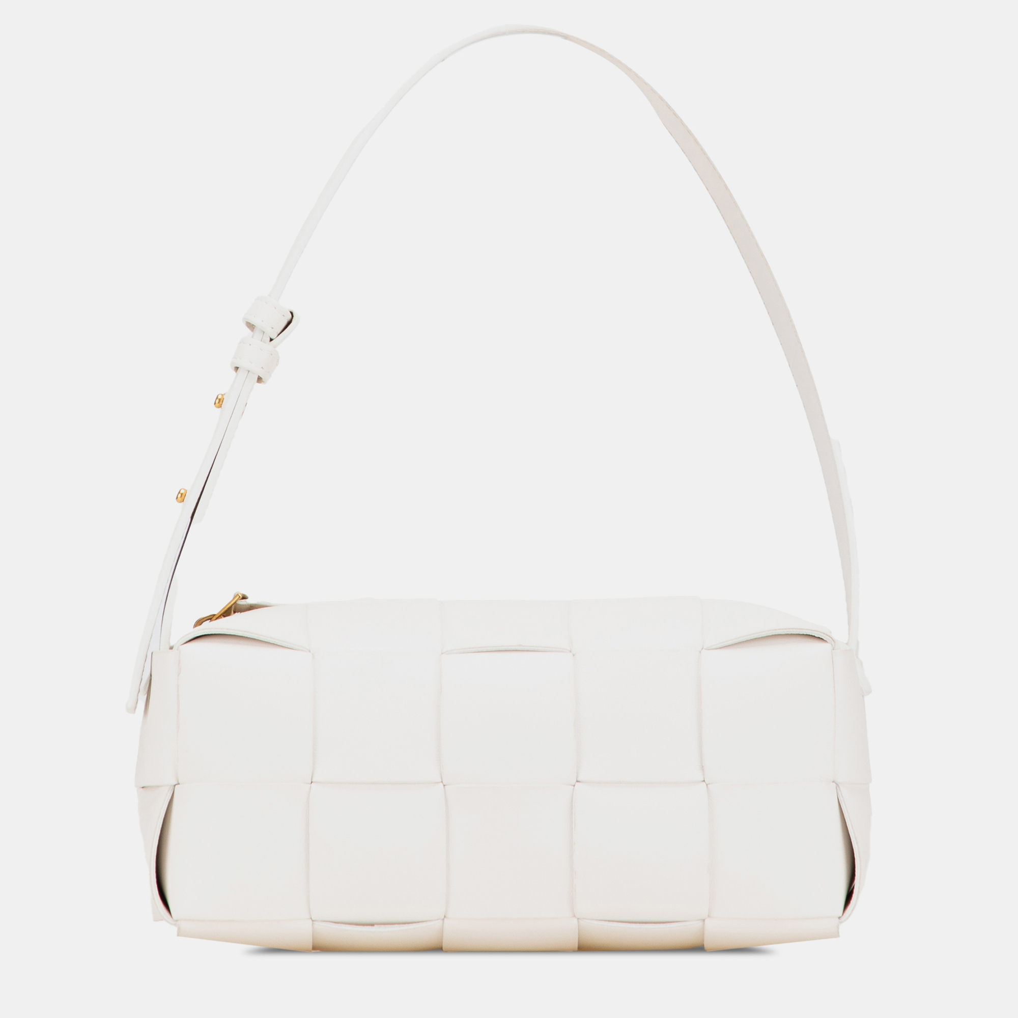 

Bottega Veneta White Small Lambskin Intrecciato Brick Cassette