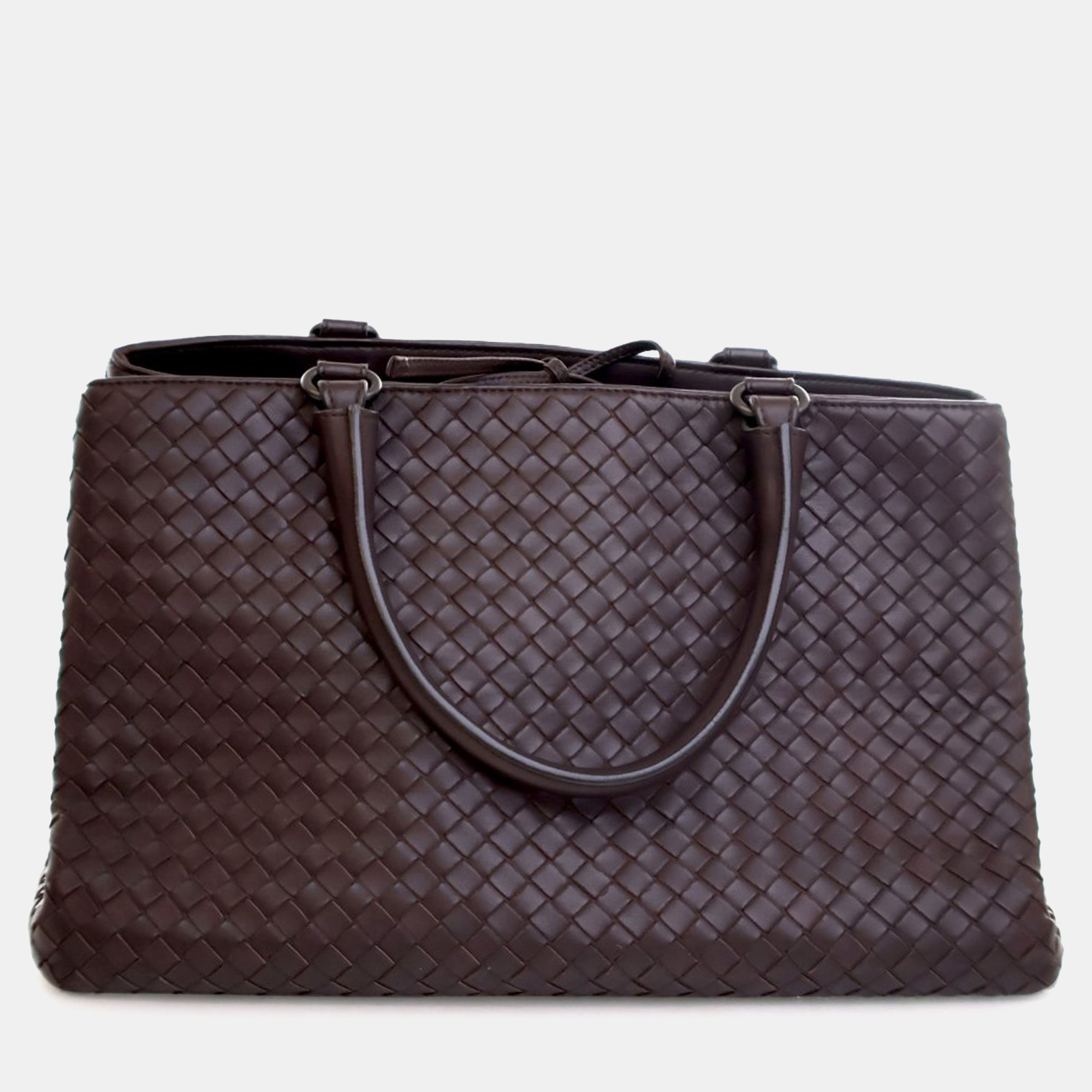 

Bottega Veneta Brown Nappa Intrecciato Milano Tote
