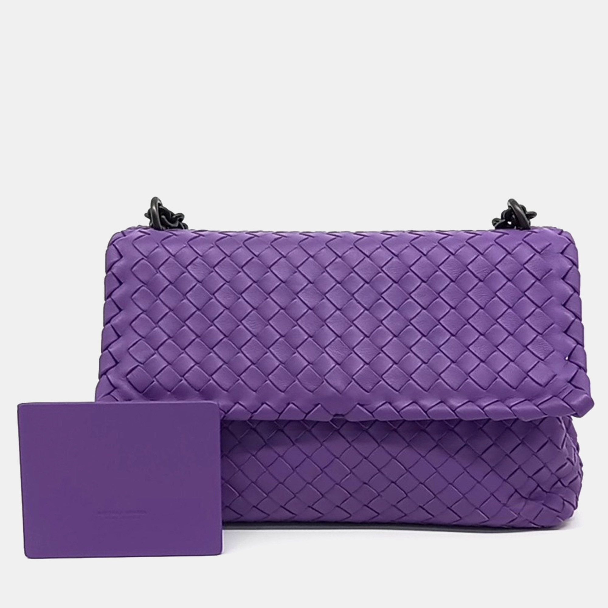 

Bottega Veneta Purple Leather Mesh Olympia Bag