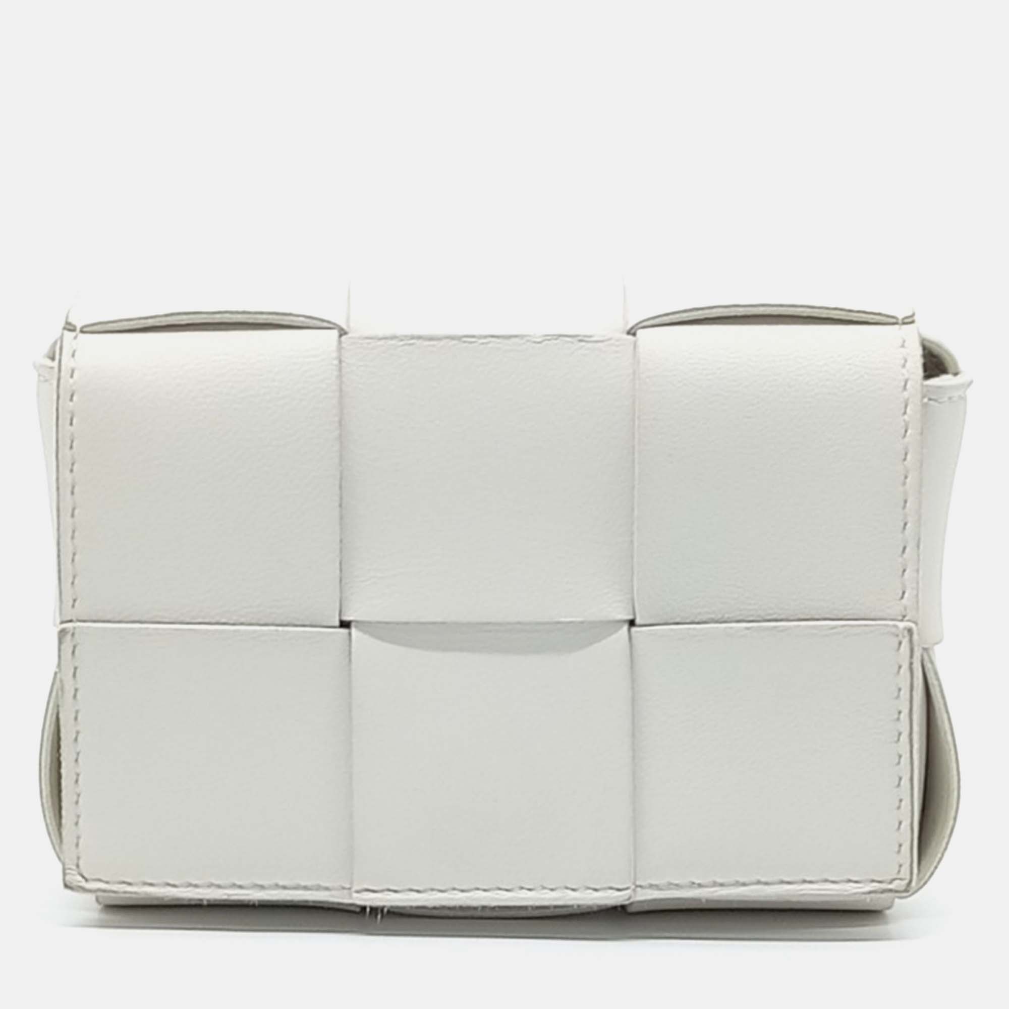 

Bottega Veneta White Leather Cassette Mini