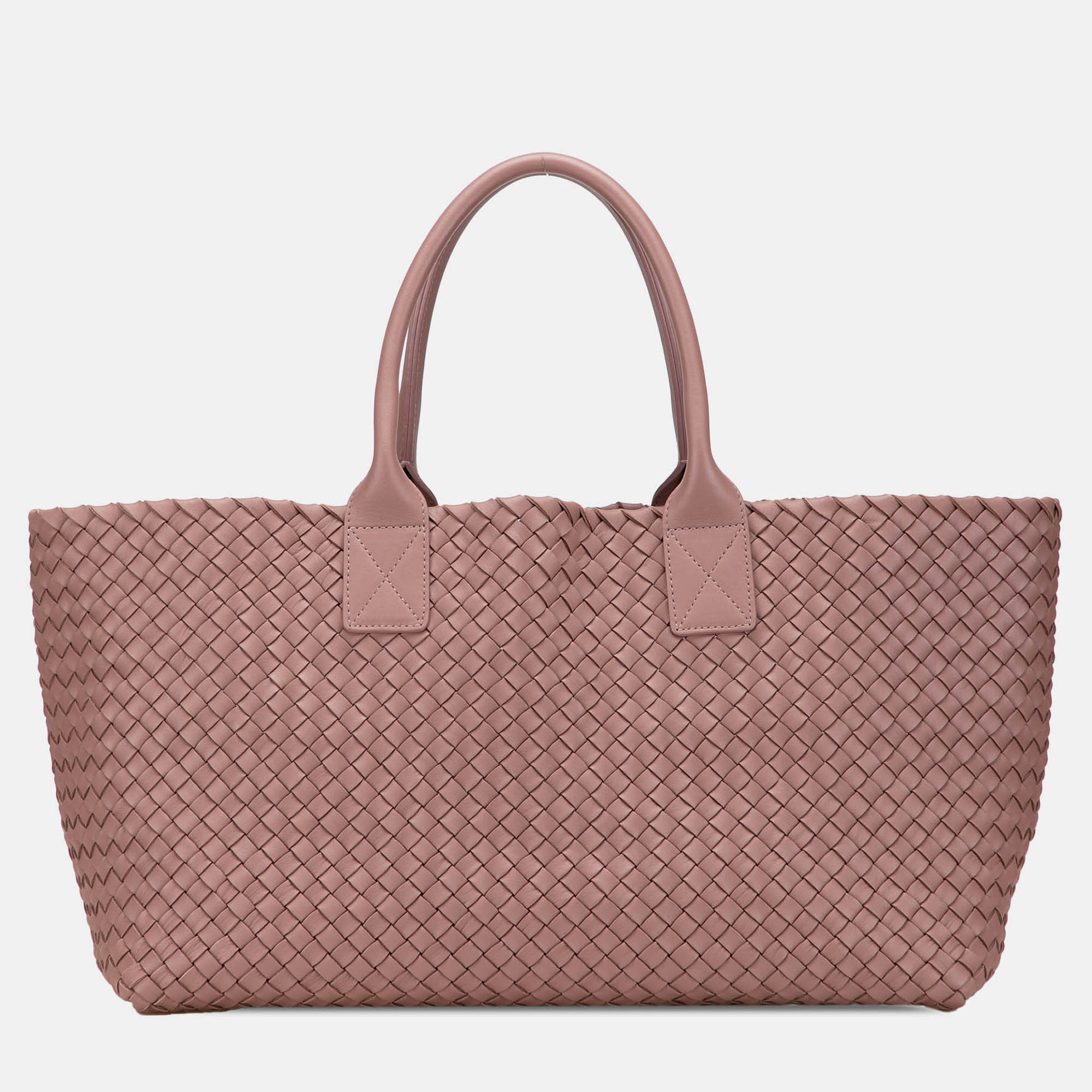 

Bottega Veneta Pink Medium Lambskin Intreccio Cabat Tote