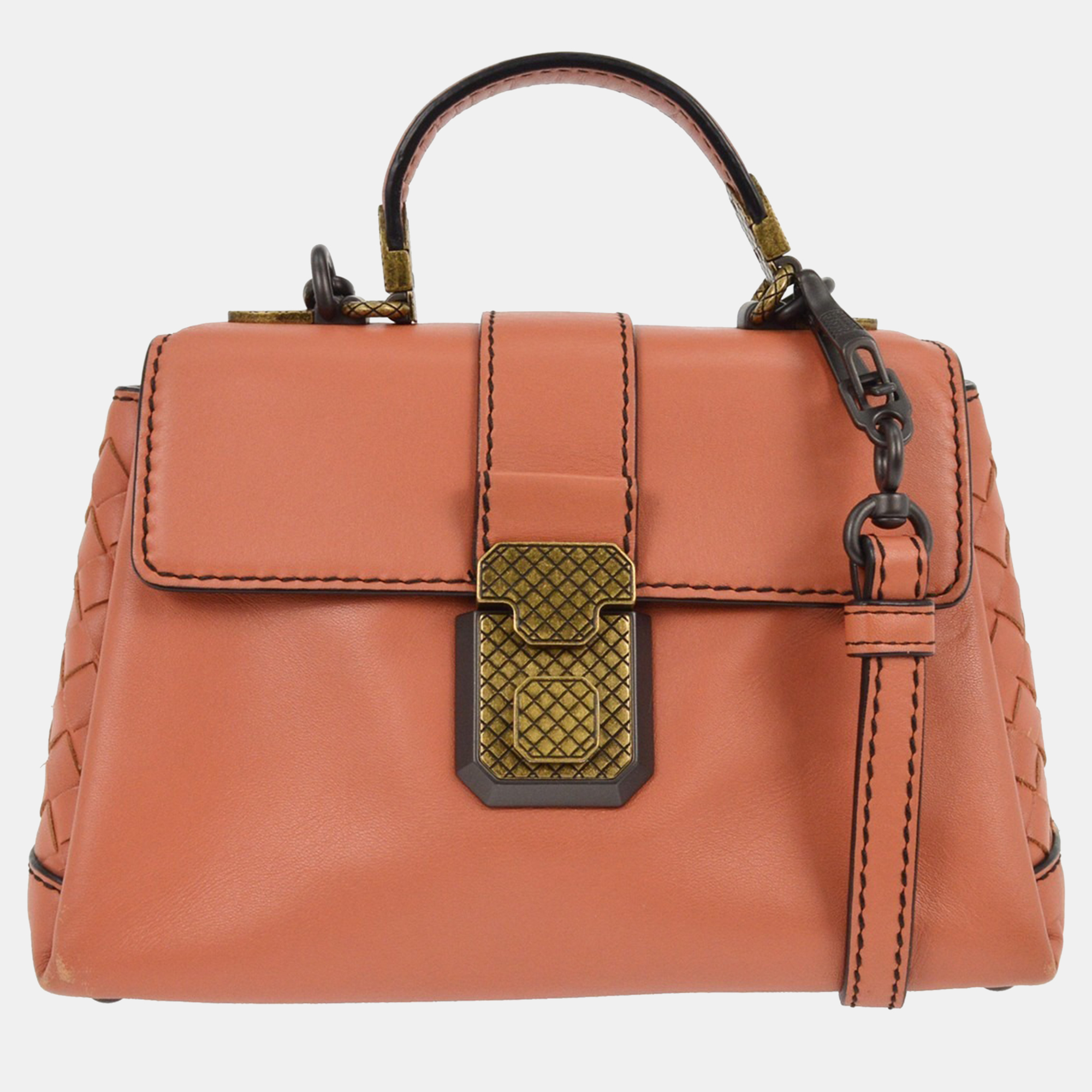 

Bottega Veneta Pink Intrecciato Piazza 2way Handbag