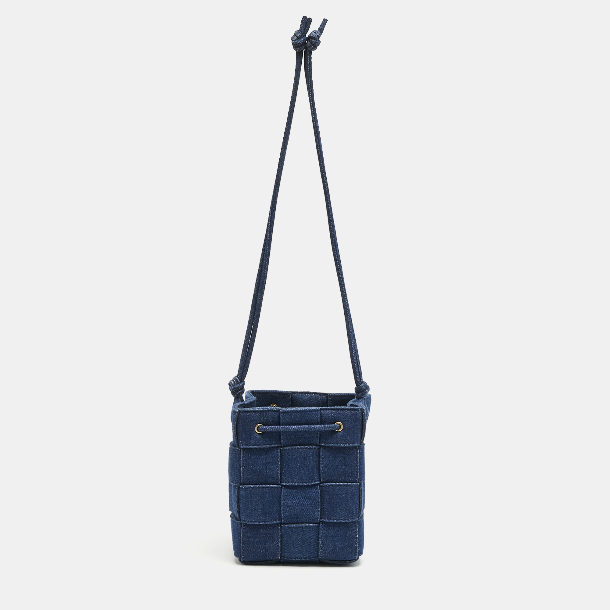 

Bottega Veneta Navy Blue Denim Cassette Bucket Bag