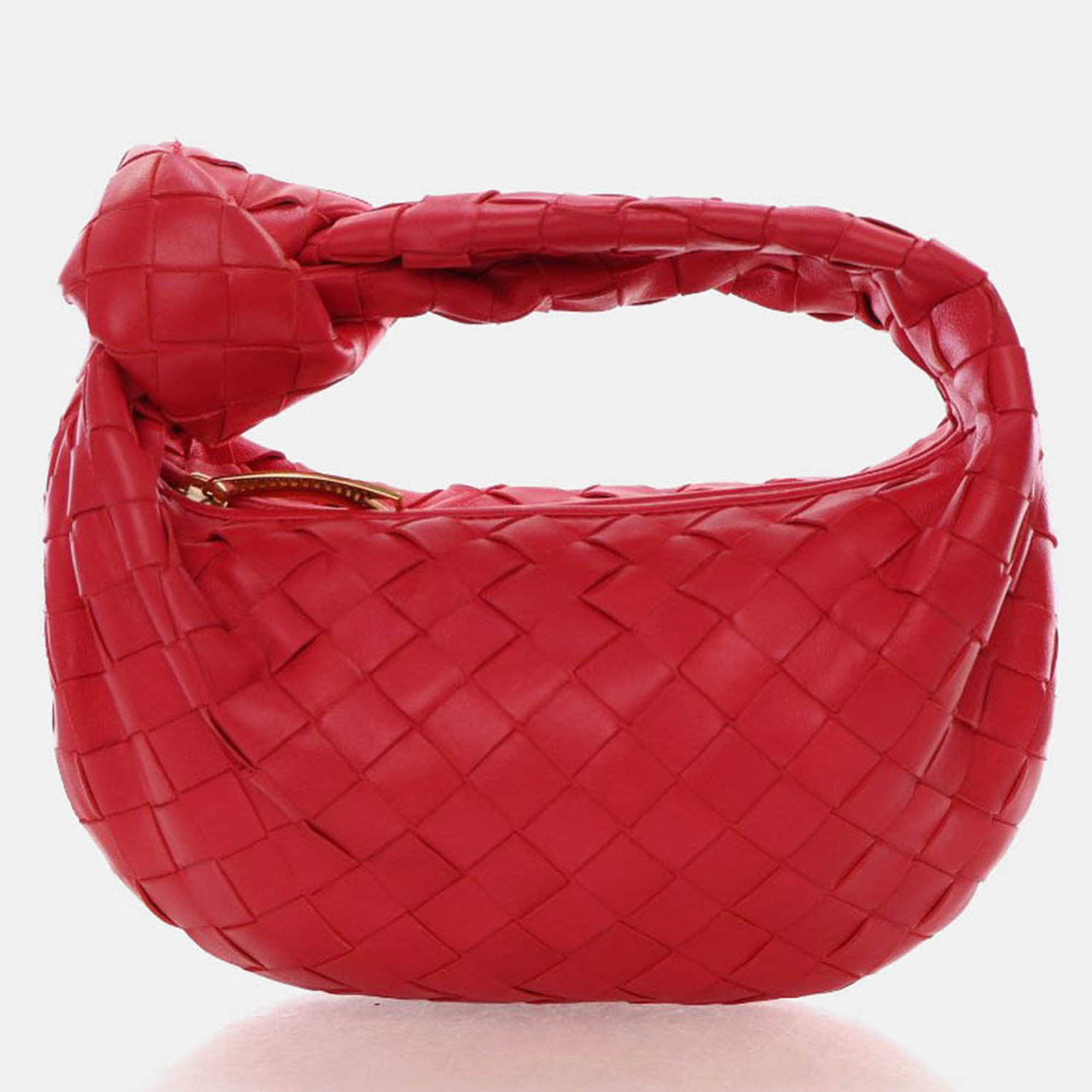

Bottega Veneta Mini Intrecciato Lambskin Jodie, Red