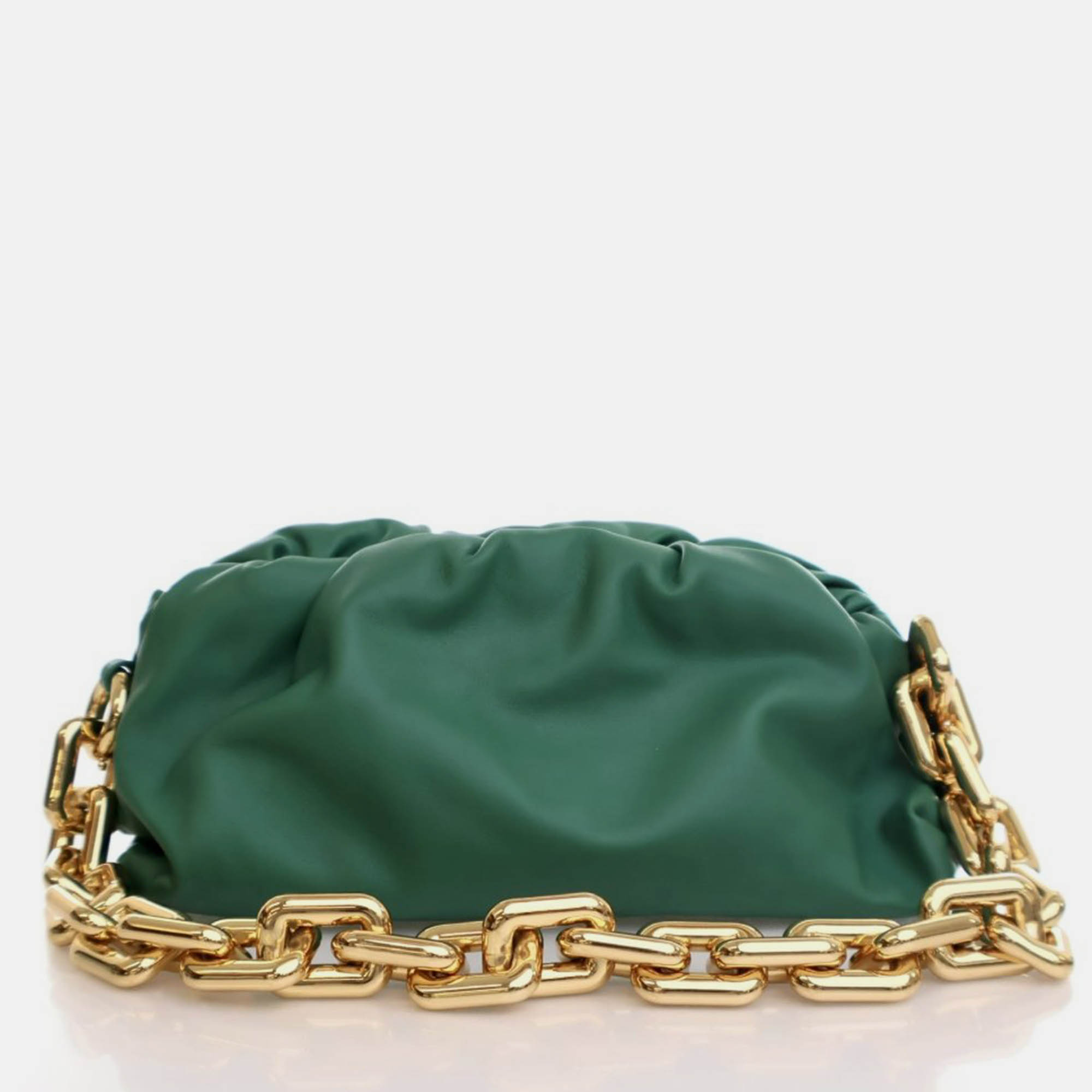

Bottega Veneta Green Calfskin The Chain Pouch