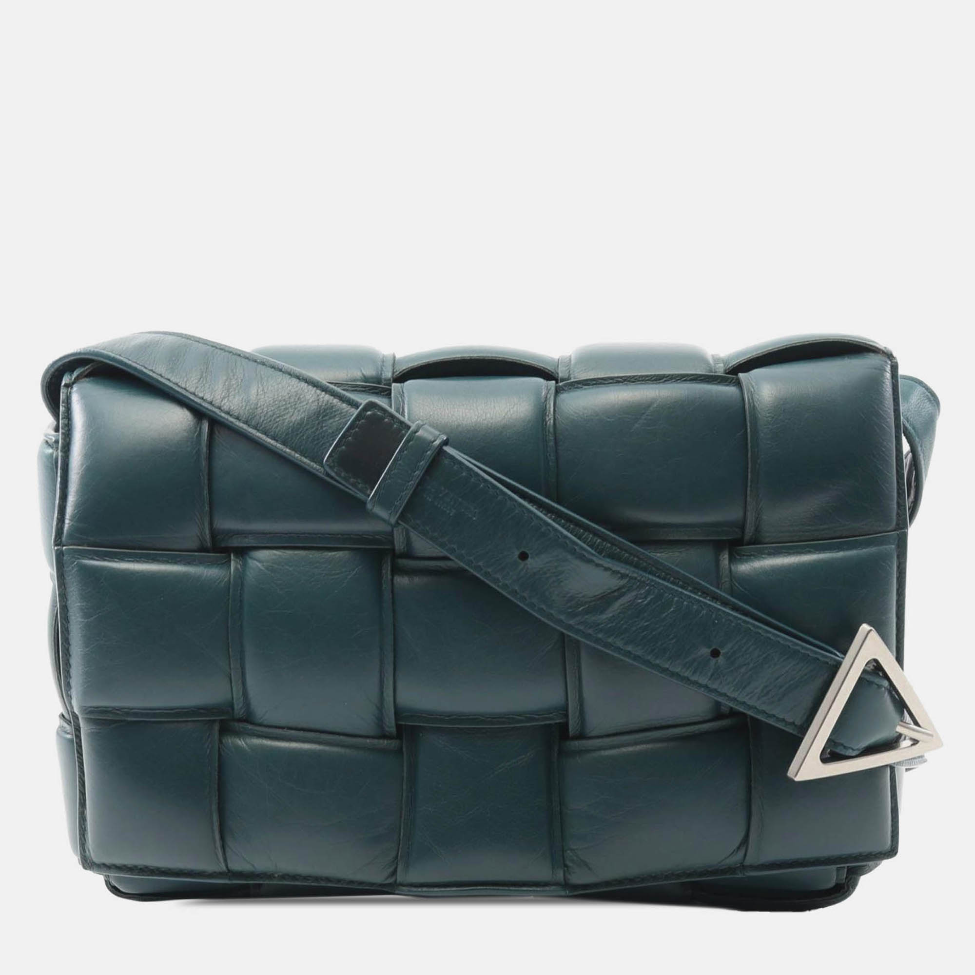 

Bottega Veneta Green Nappa Intrecciato Padded Cassette Crossbody
