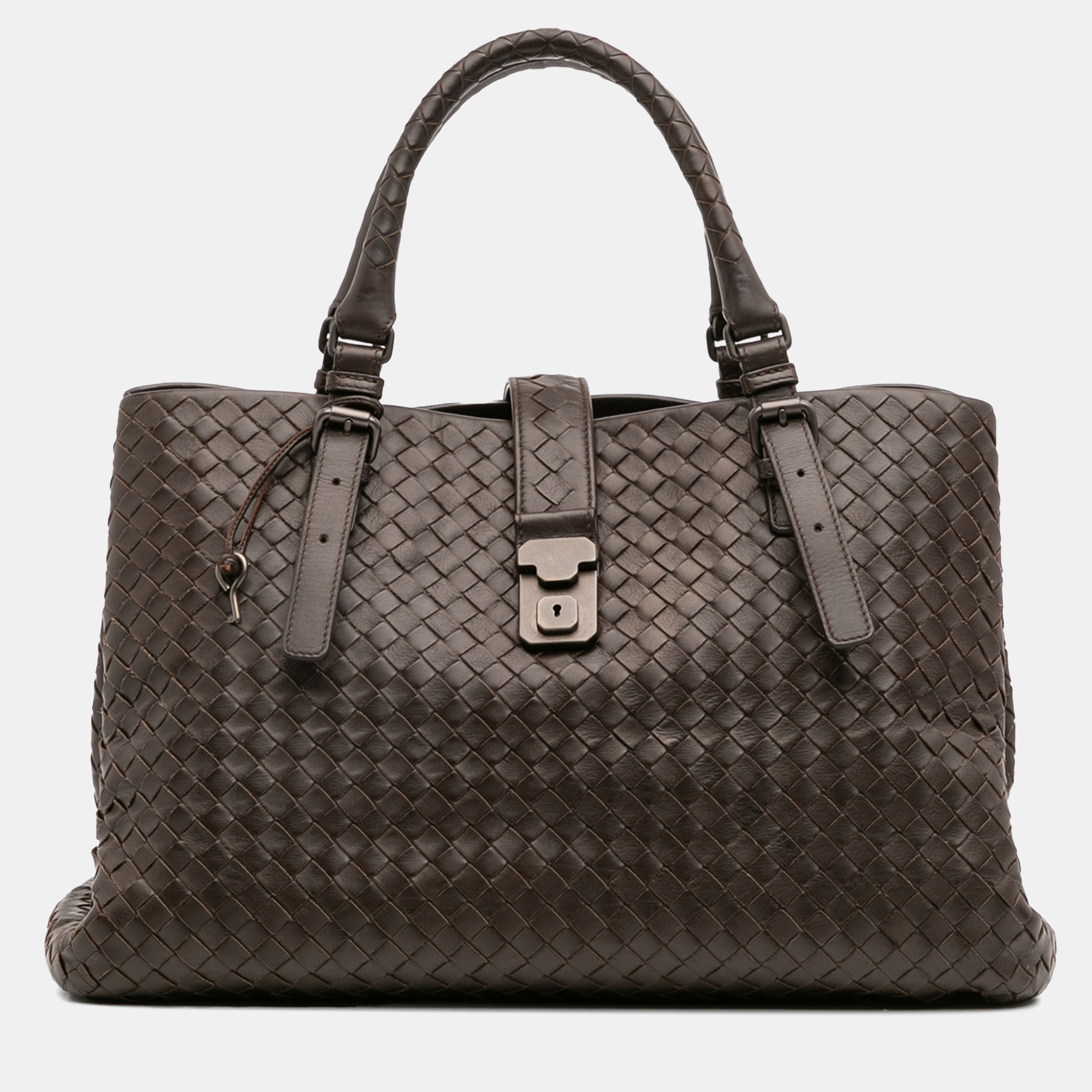

Bottega Veneta Brown Medium Nappa Intrecciato Roma Tote