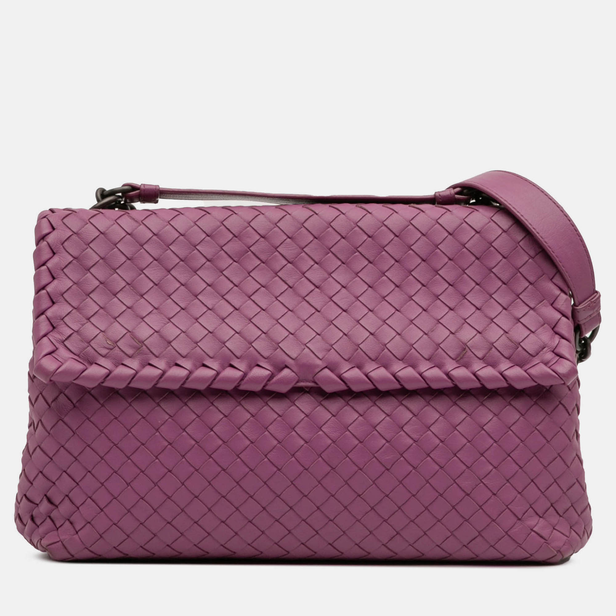 

Bottega Veneta Purple Medium Nappa Intrecciato Olimpia Shoulder Bag