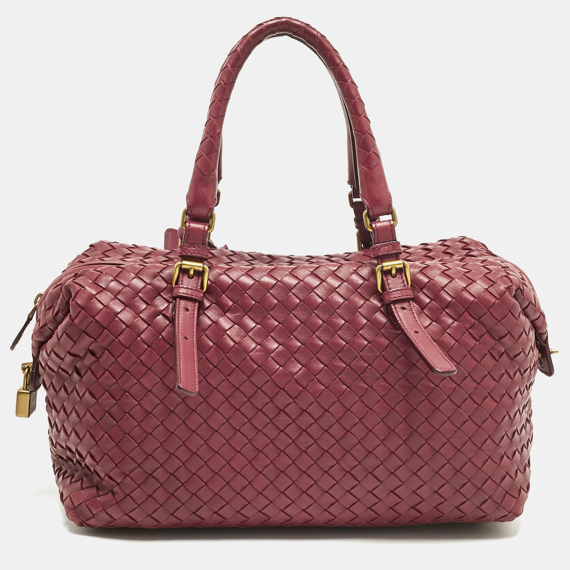 

Bottega Veneta Red Intrecciato Leather Montaigne Bag