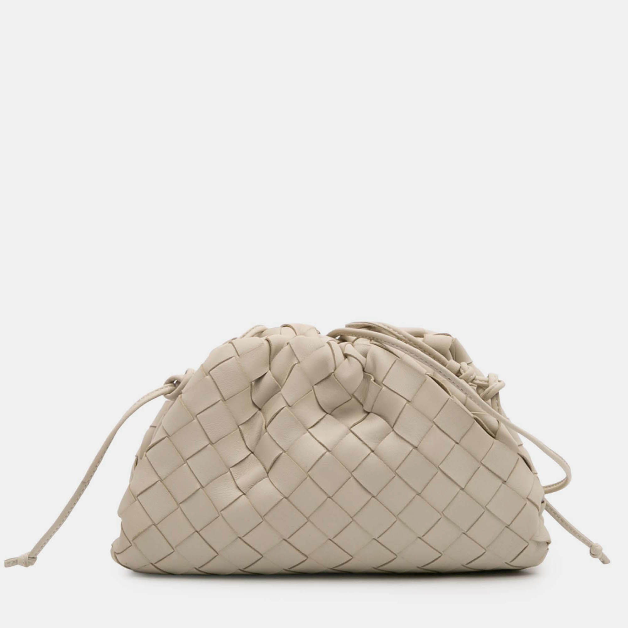 

Bottega Veneta White Nappa Intrecciato The Mini Pouch Crossbody