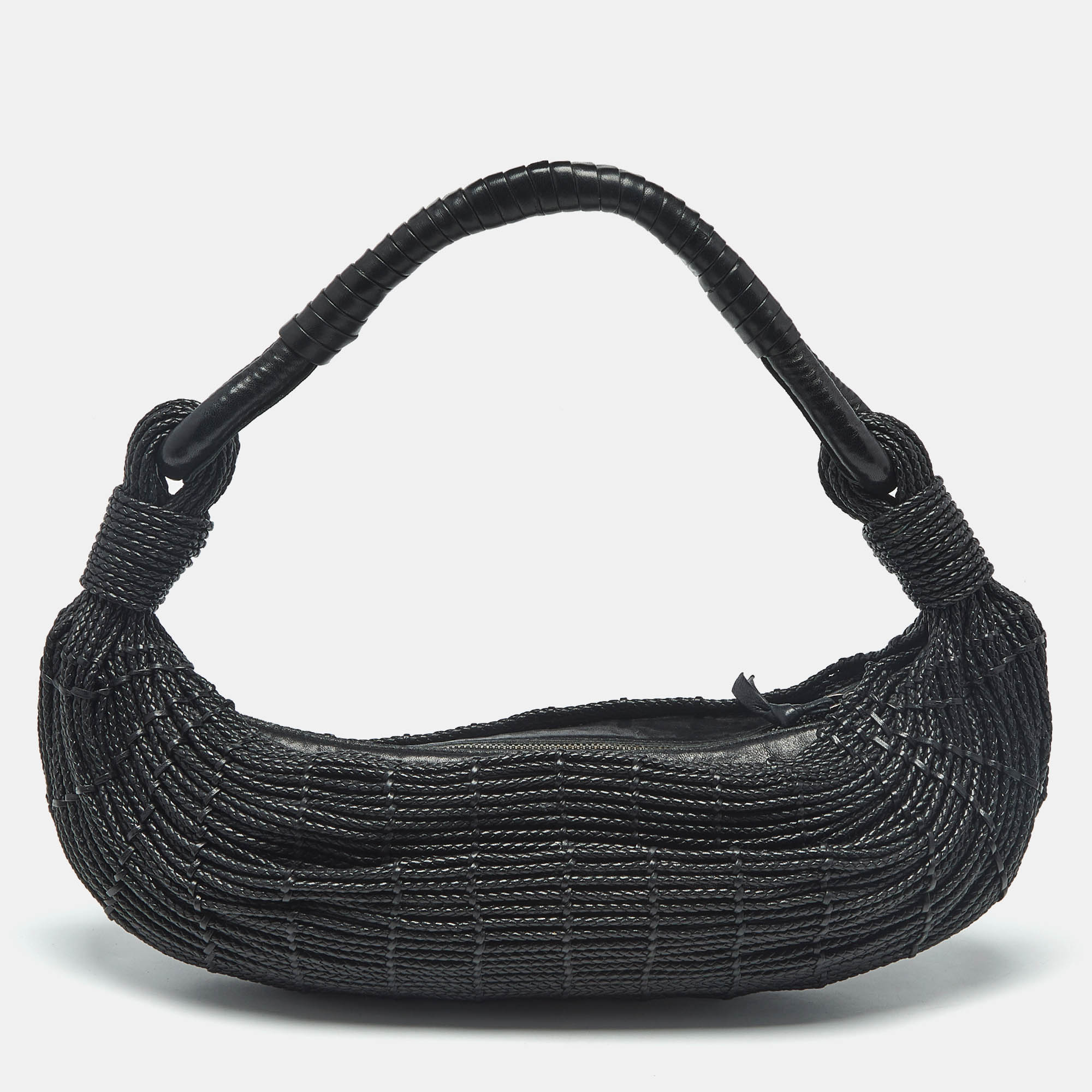 

Bottega Veneta Black Braided Leather Limited Edition 039/150 Shoulder Bag