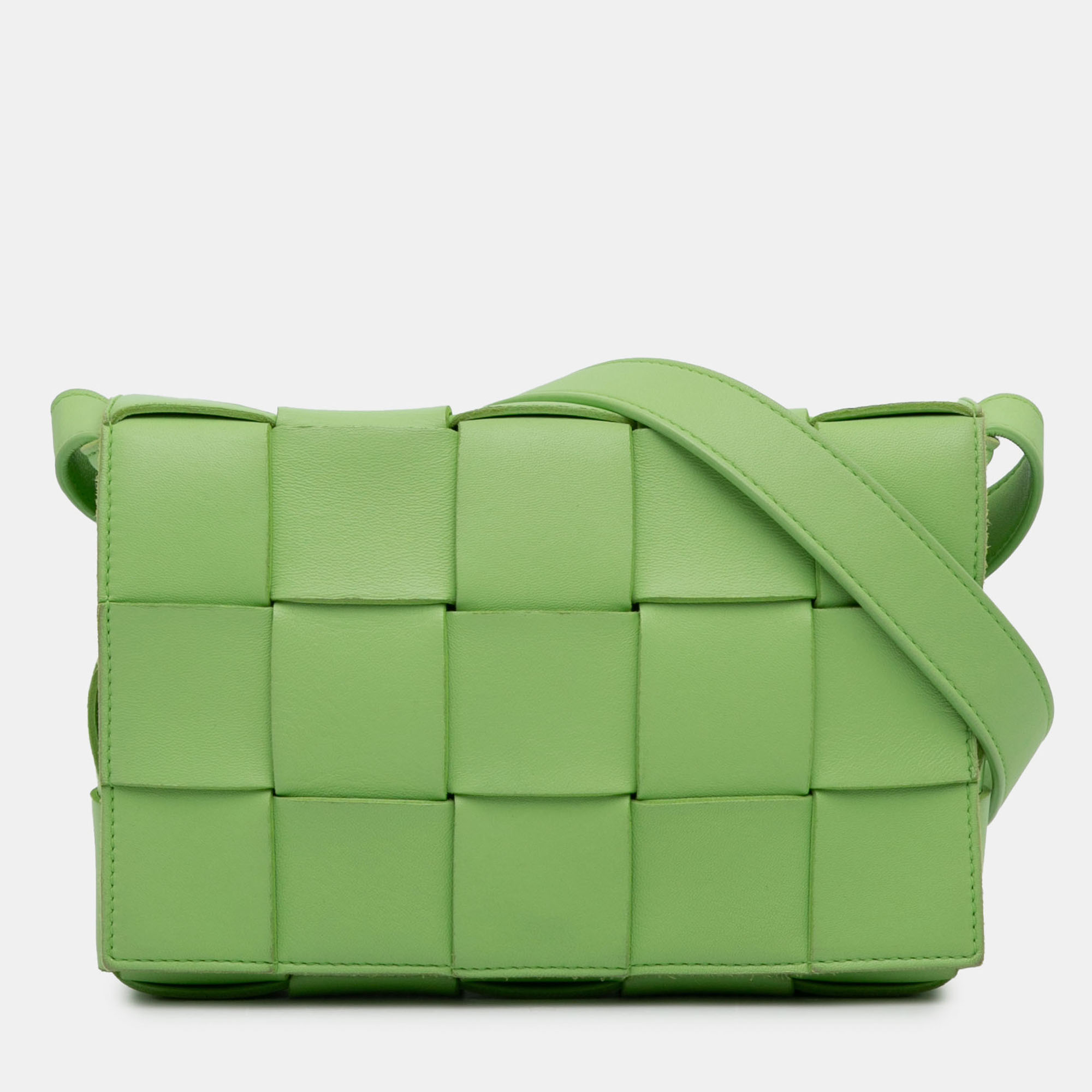 

Bottega Veneta Green Nappa Intrecciato Cassette Crossbody