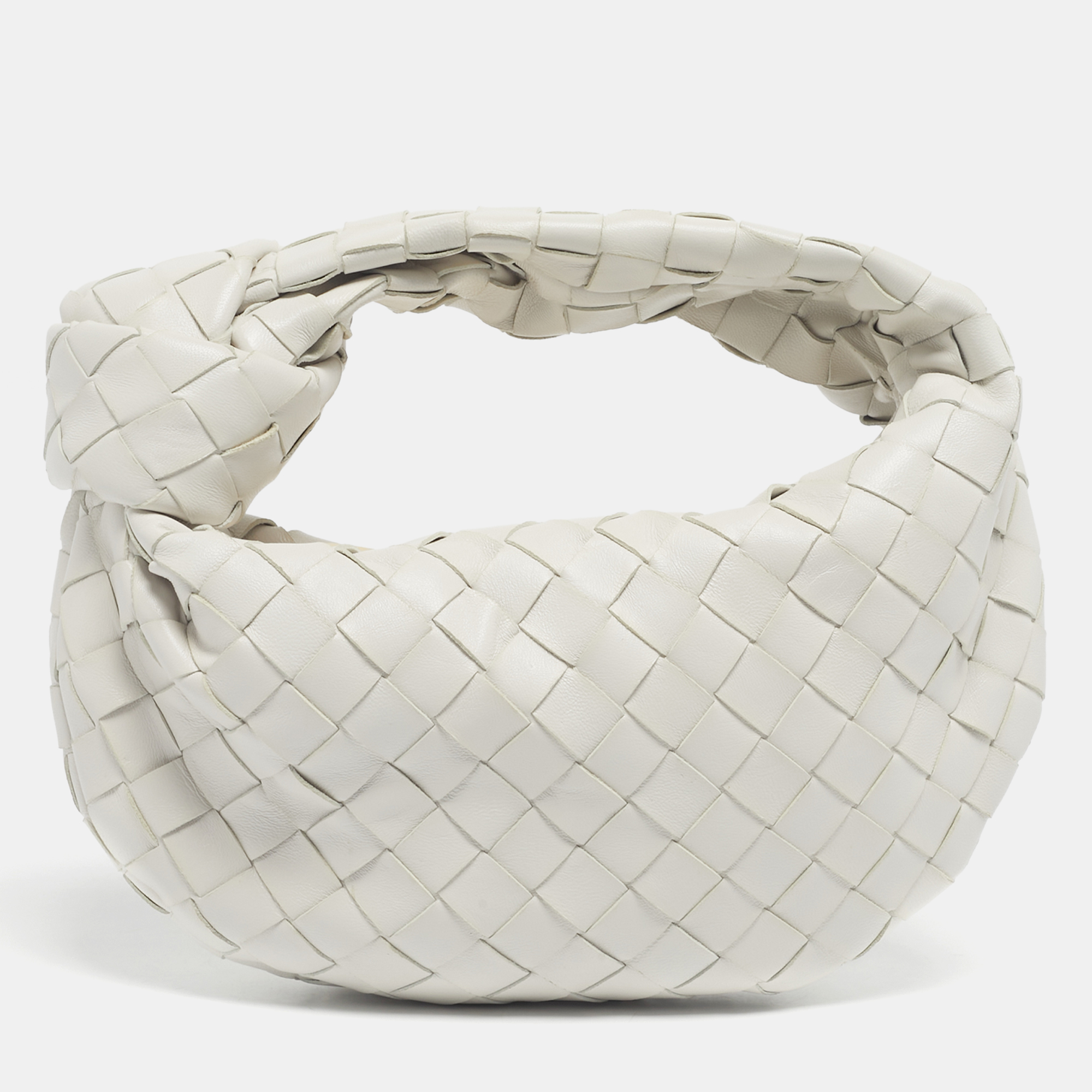 

Bottega Veneta White Intrecciato Leather Mini Jodie Bag