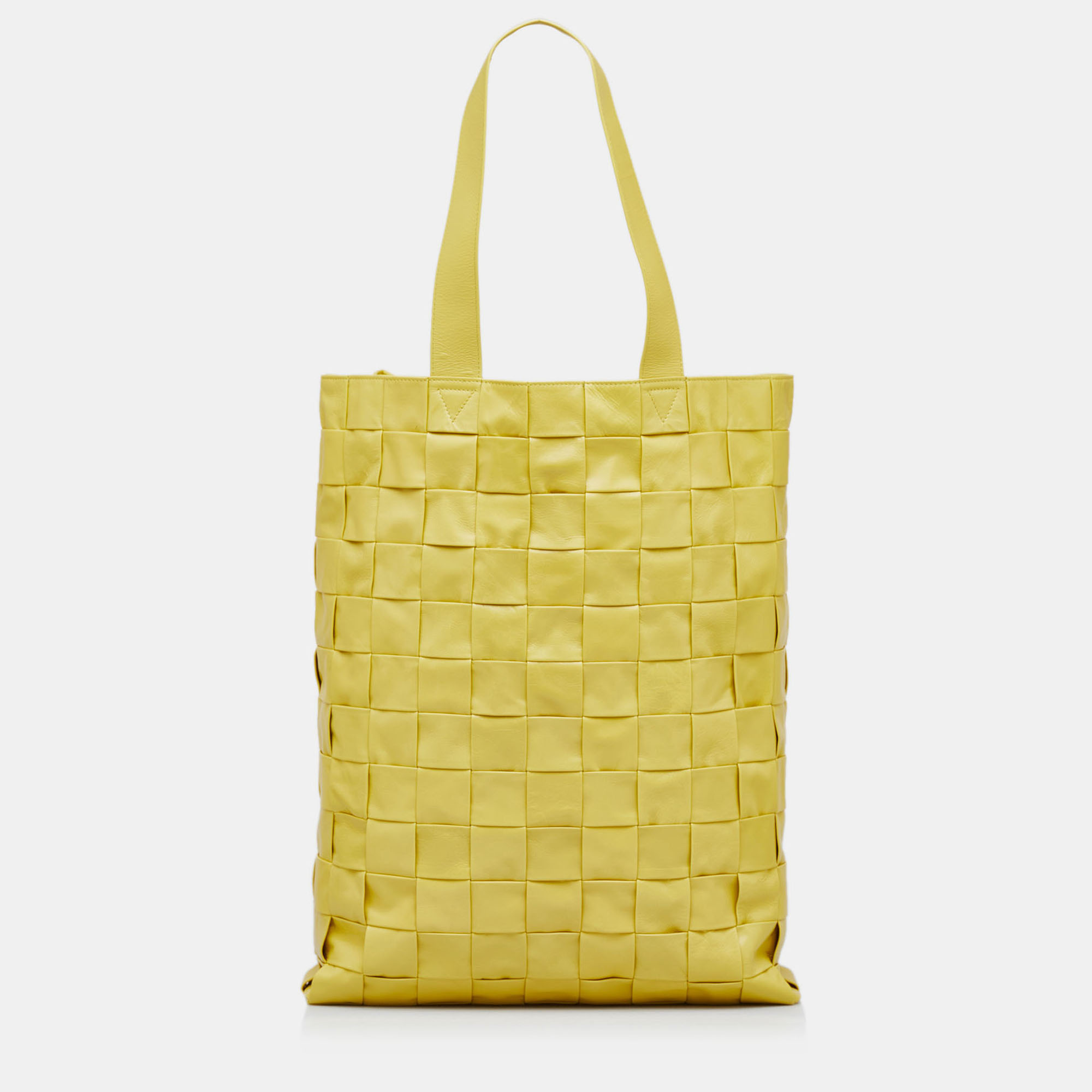 

Bottega Veneta Yellow Nappa Maxi Intrecciato Cassette Tote