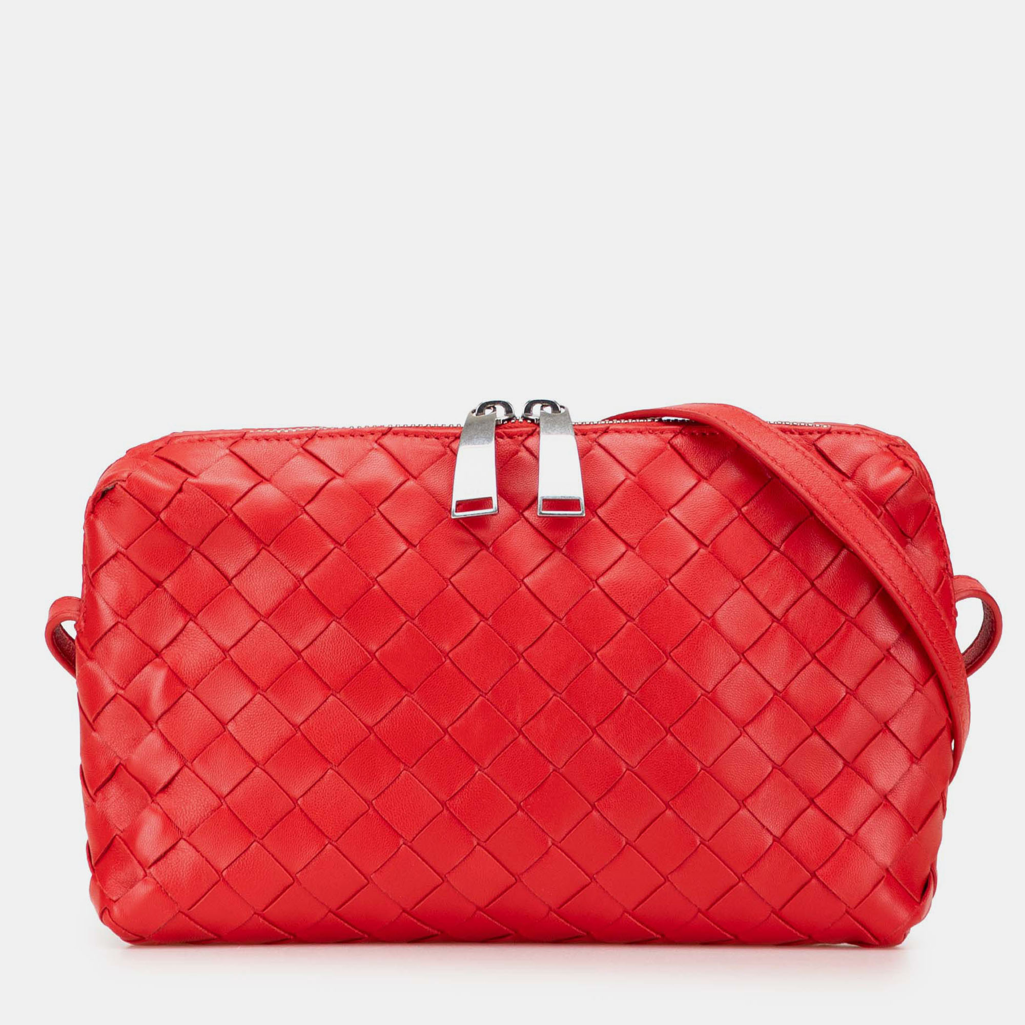 

Bottega Veneta Red Nappa Intrecciato Crossbody
