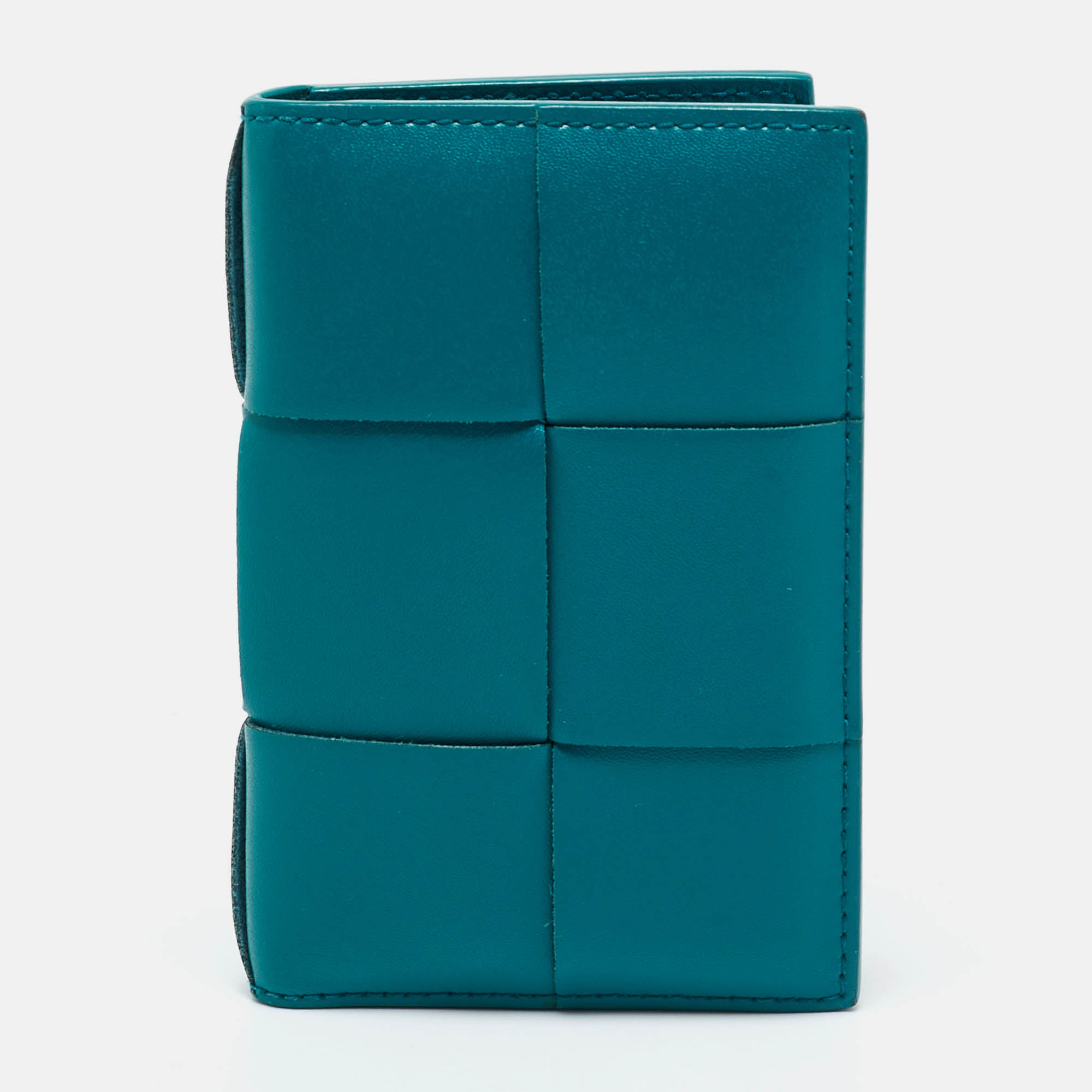 

Bottega Veneta Green Leather Cassette Bifold Card Holder