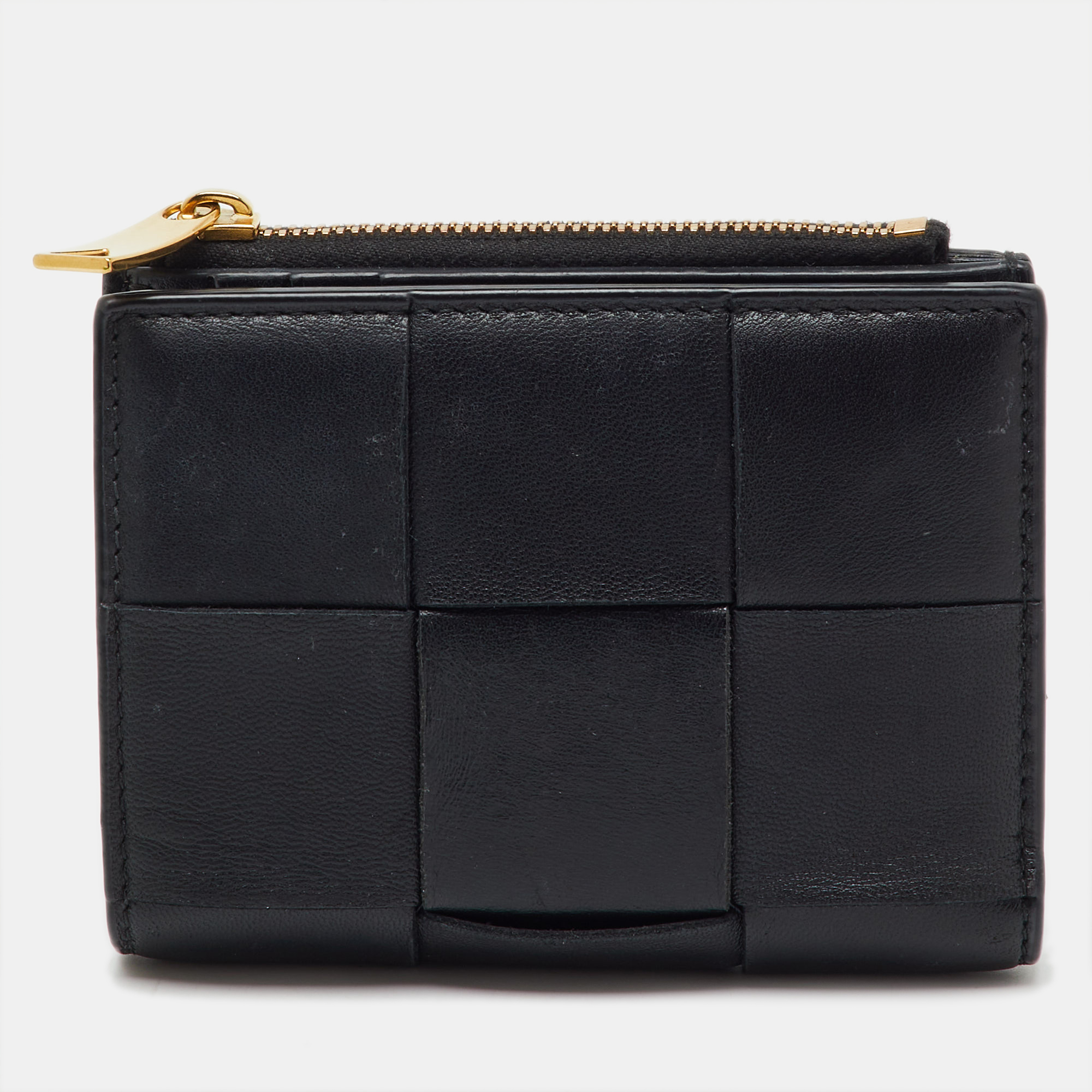 

Bottega Veneta Black Leather Cassette Small Bi-Fold Wallet