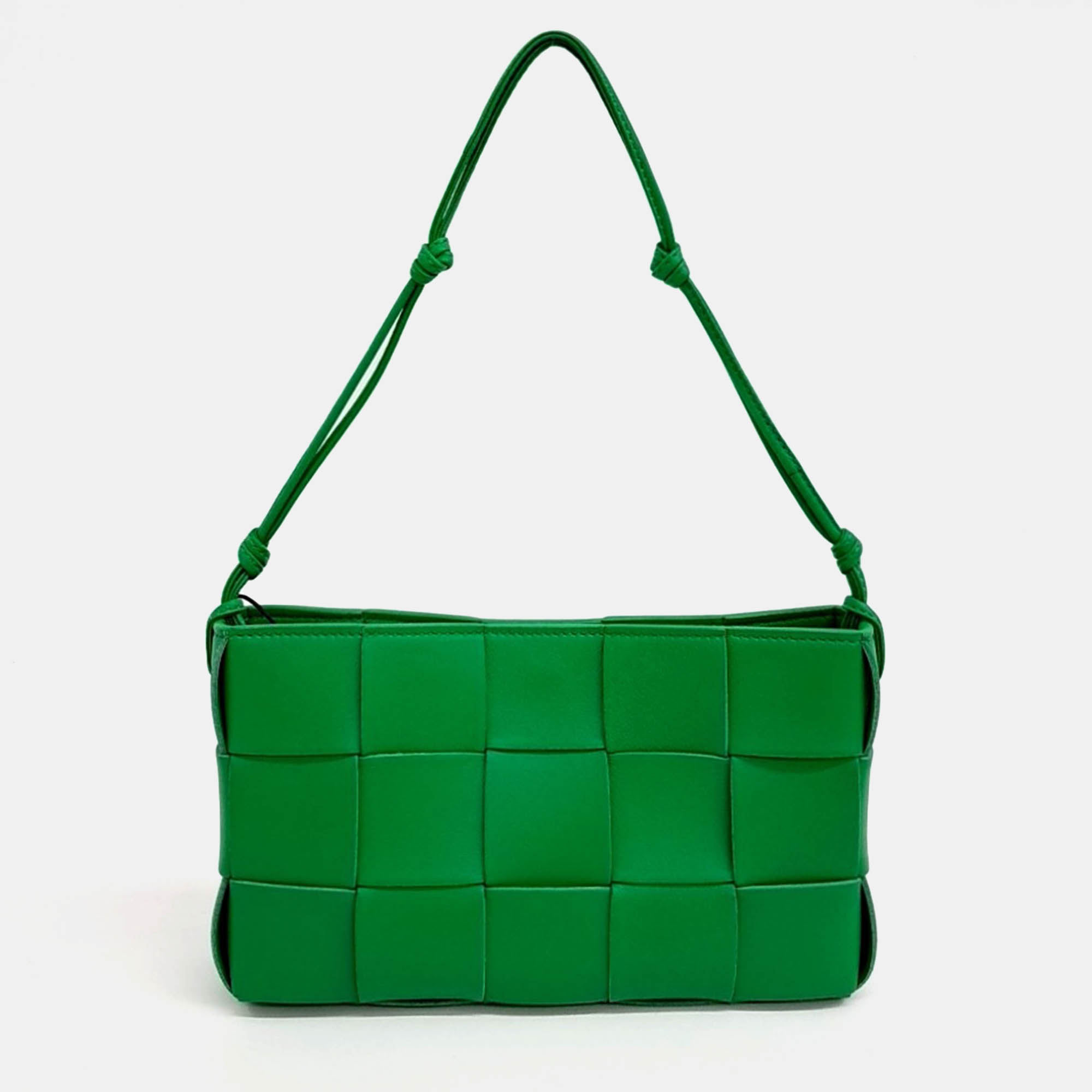 

Bottega Veneta Green Leather Cassette Shoulder Bag