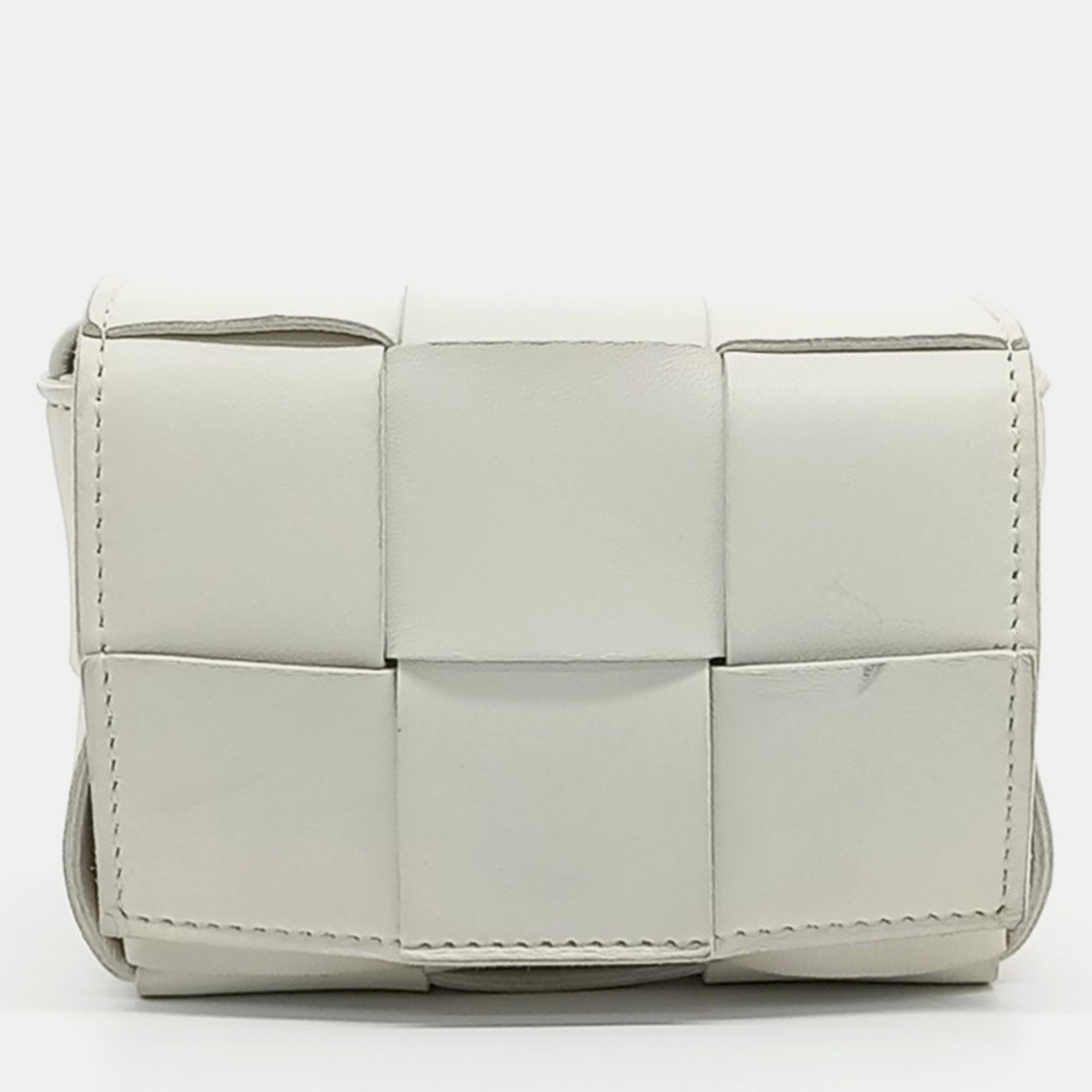 

Bottega Veneta White Leather Candy Cassette Bag
