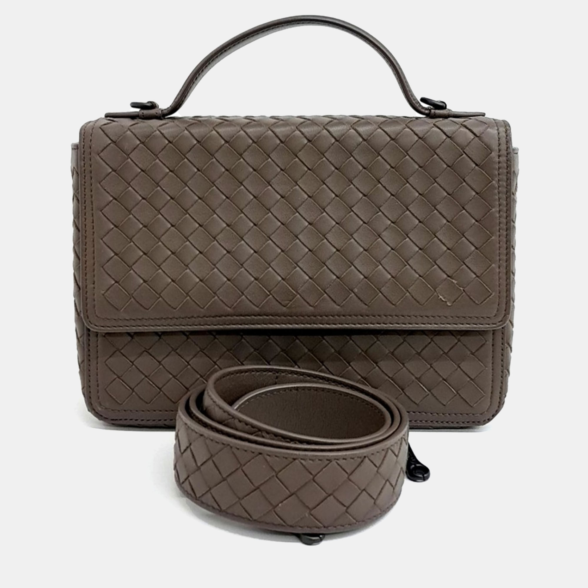 

Bottega Veneta Brown Leather shoulder bag + key ring