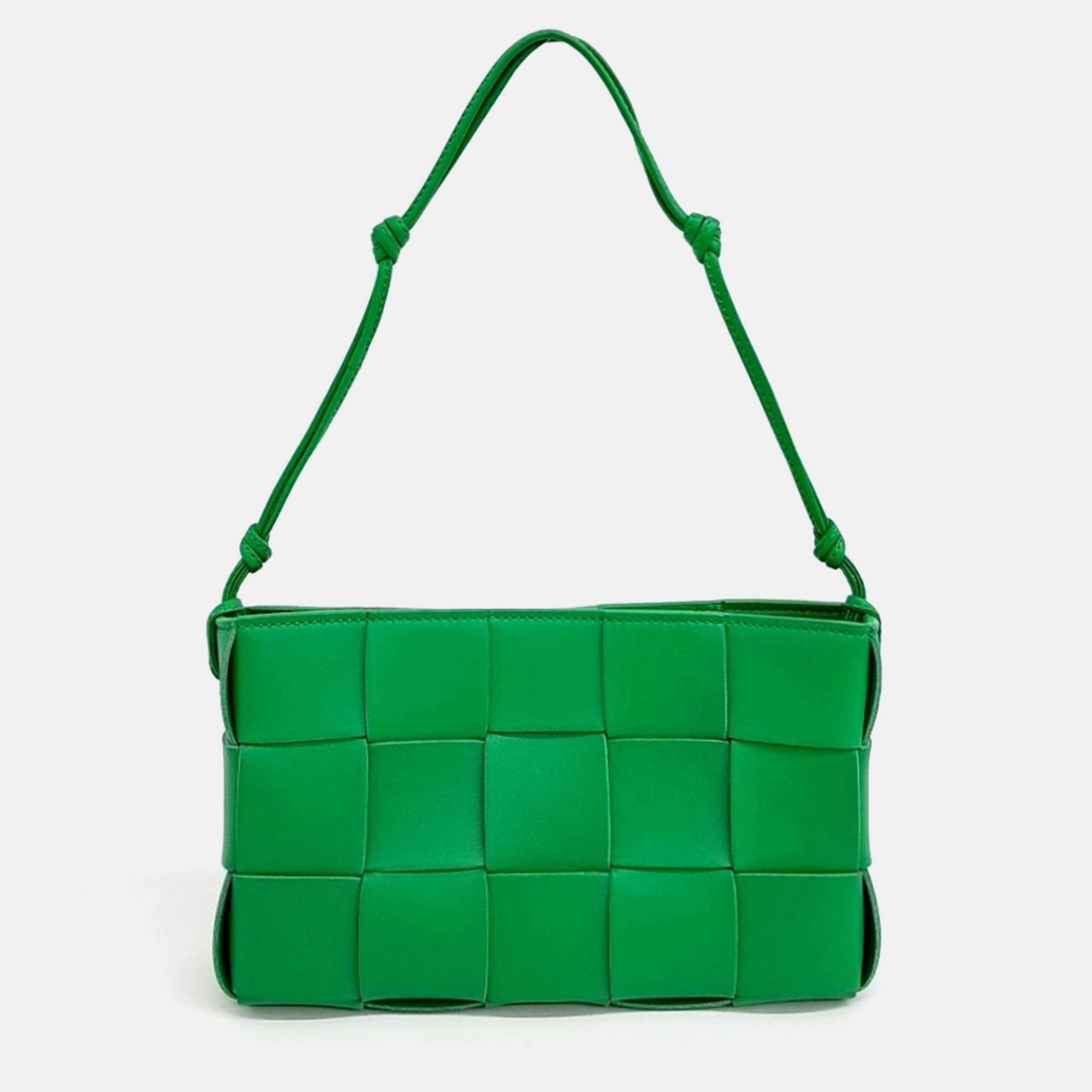 

Bottega Veneta Green Leather Cassette Shoulder Bag