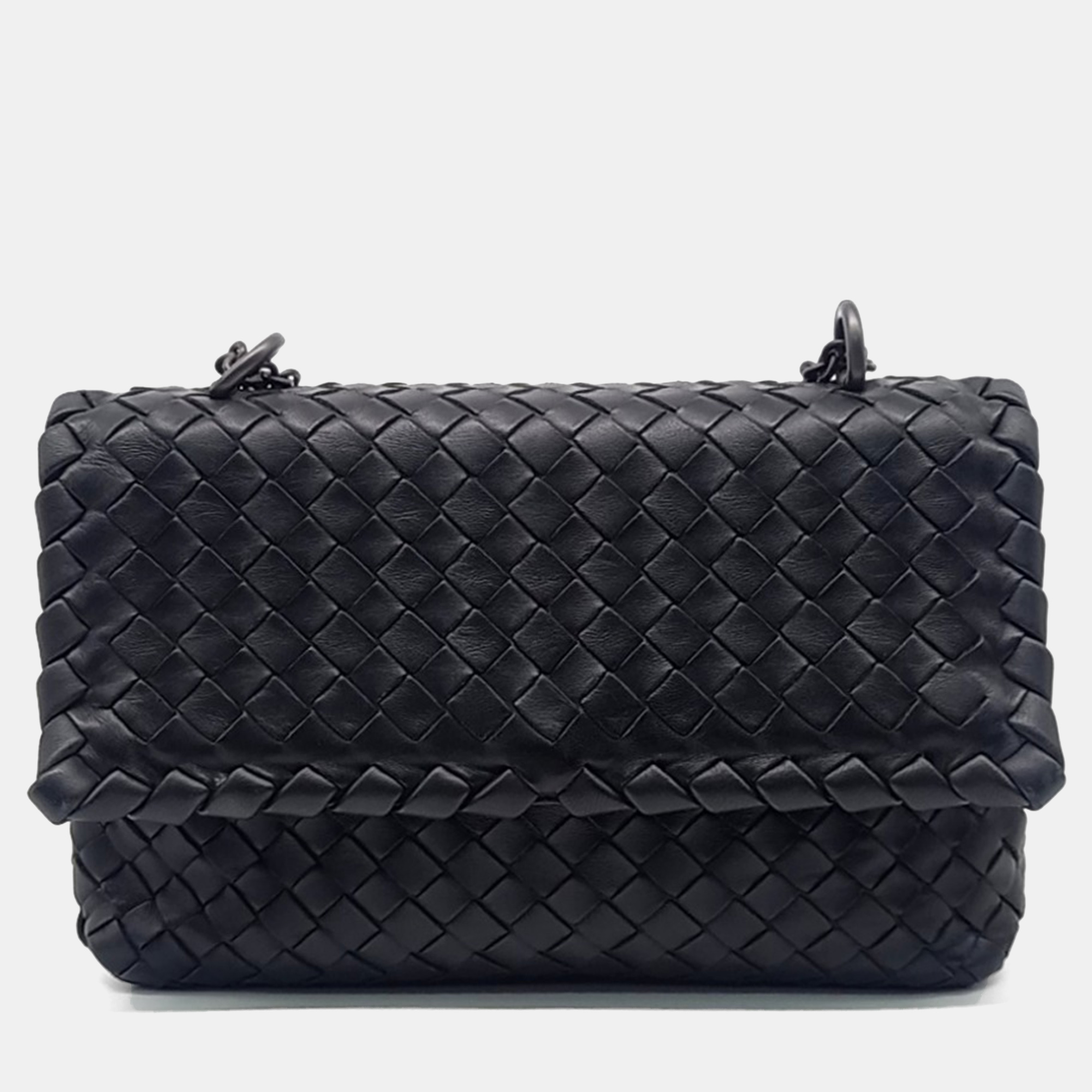 

Bottega Veneta Black Leather Mesh Olympia Bag