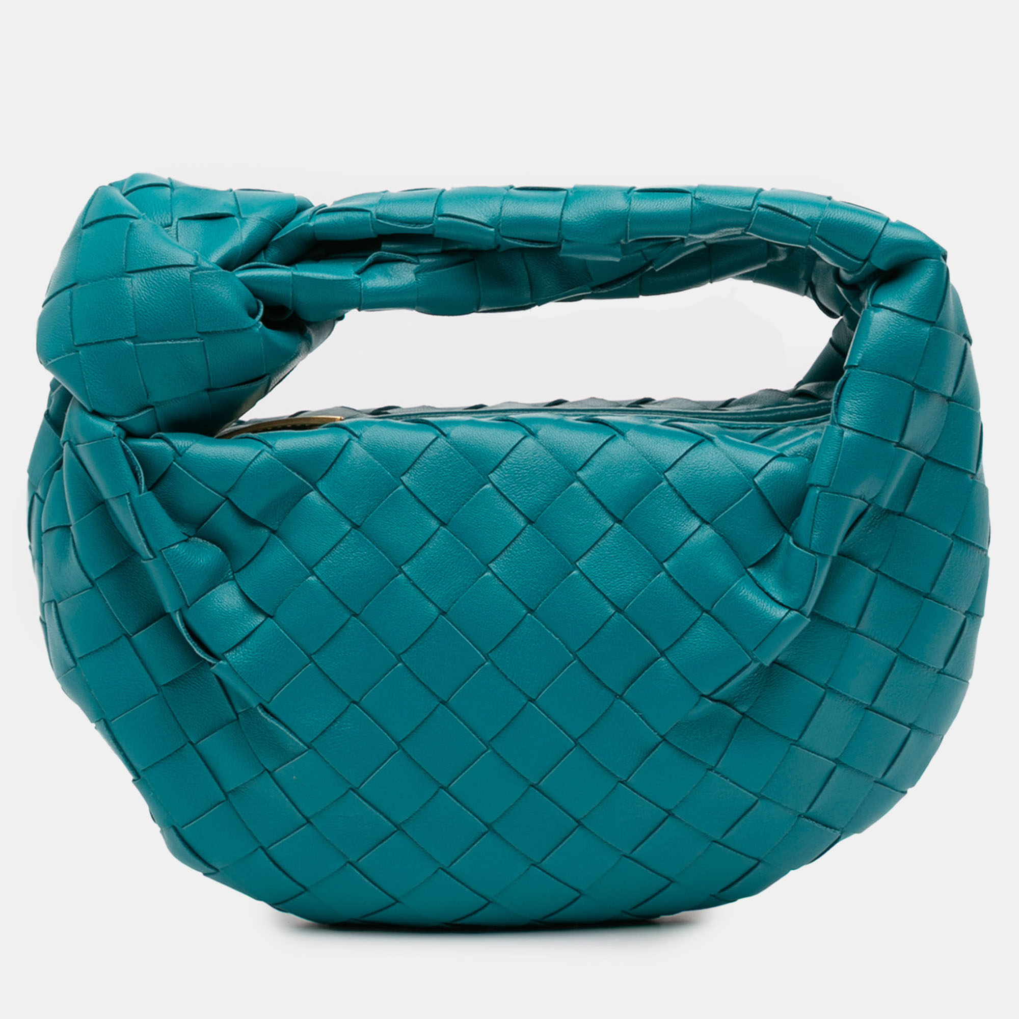 Pre-owned Bottega Veneta Blue Mini Nappa Intrecciato Jodie