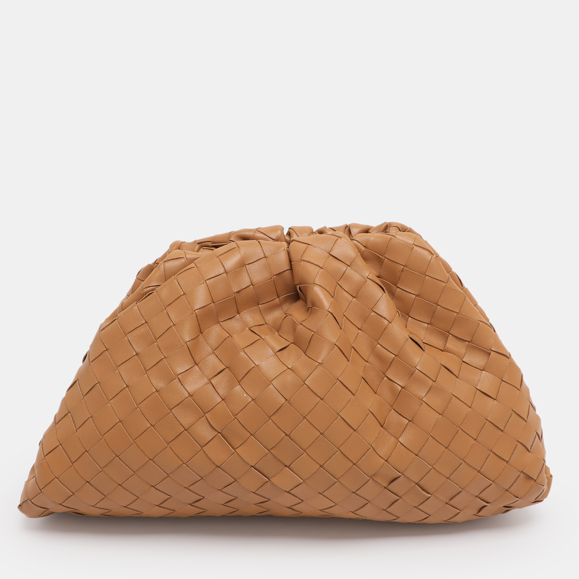 

Bottega Veneta Brown Intrecciato Leather Large Pouch Clutch