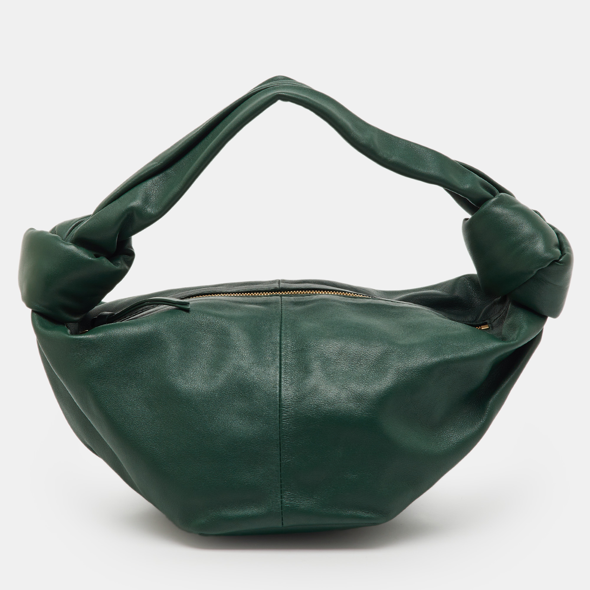 

Bottega Veneta Dark Green Leather Double Knot Bag