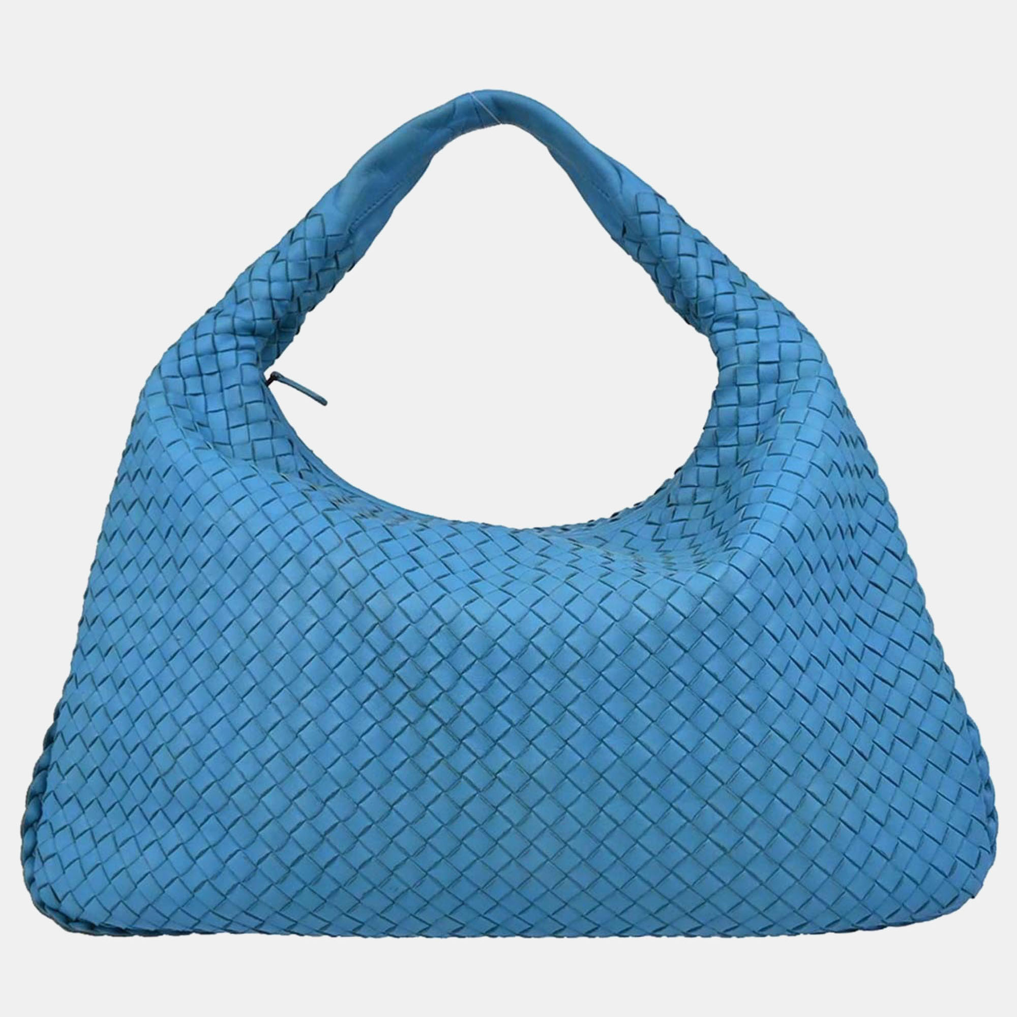 

Bottega Veneta Light Blue Intrecciato Hobo Handbag