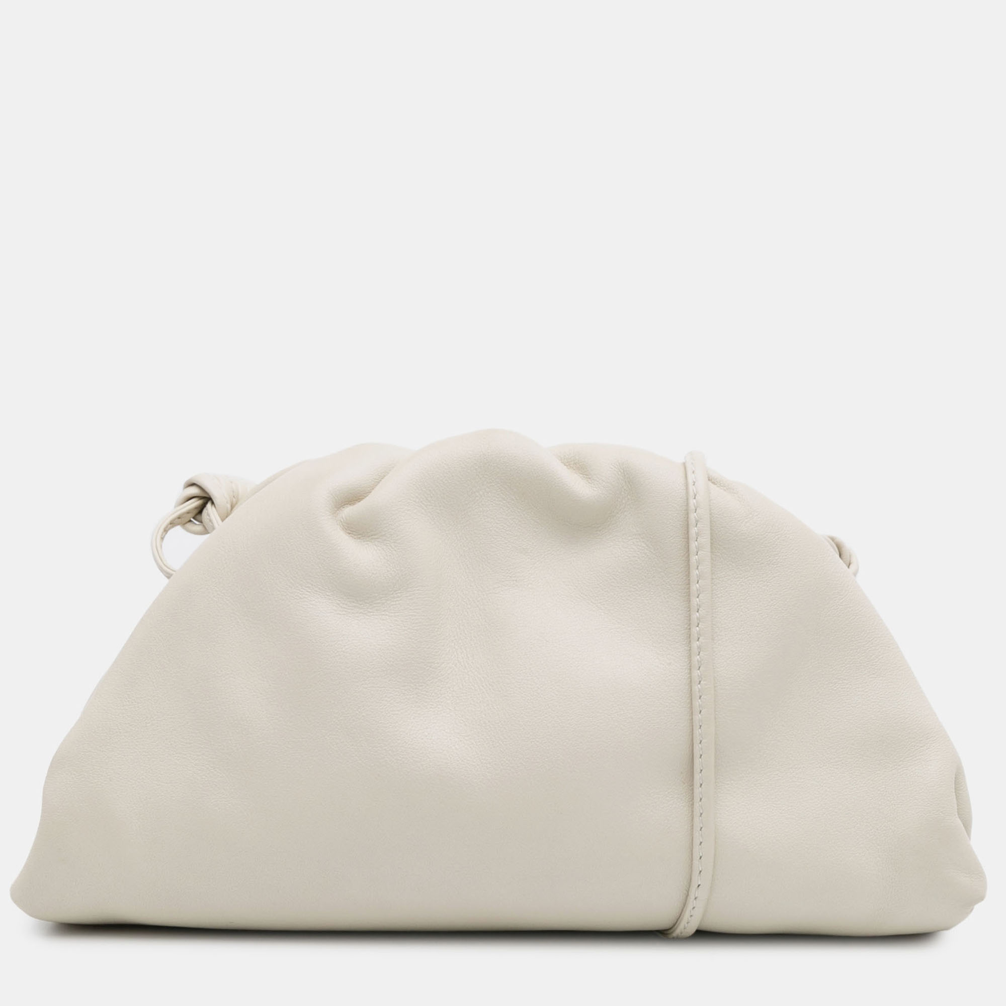 

Bottega Veneta White Lambskin The Mini Pouch Crossbody