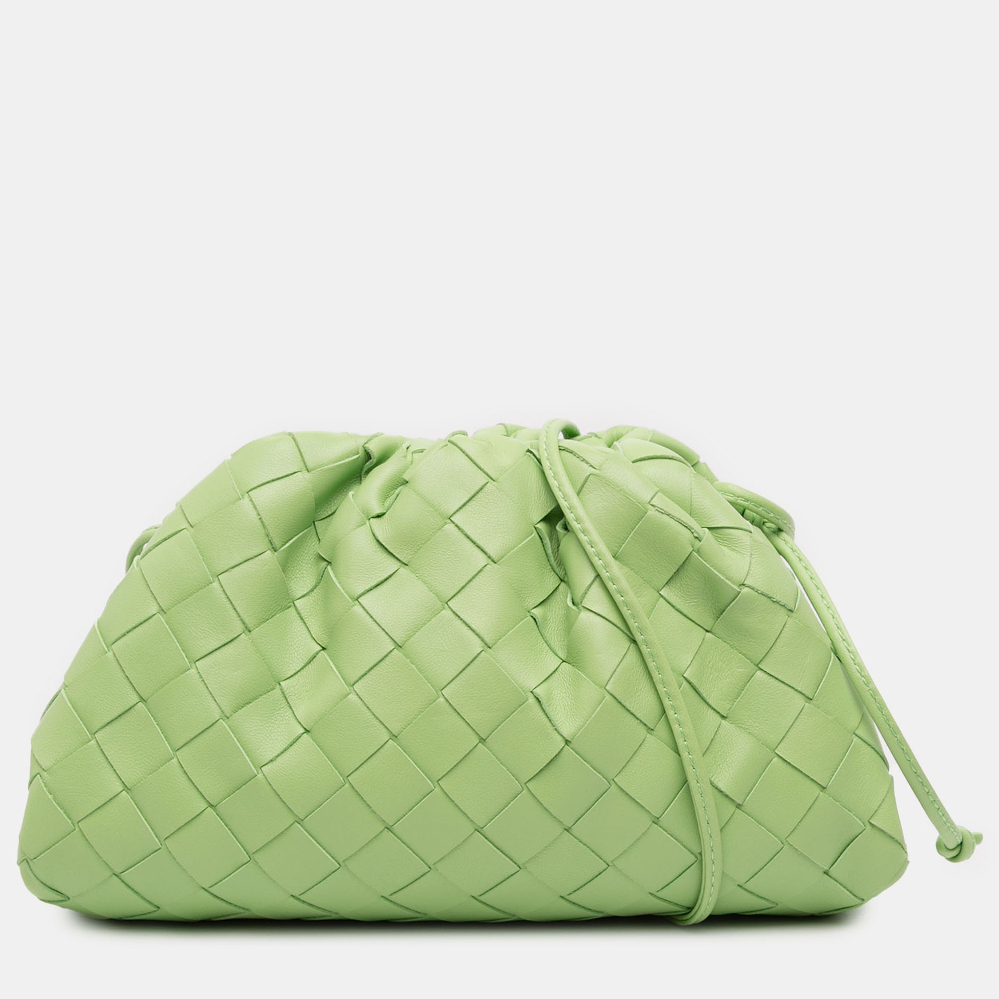 

Bottega Veneta Green Nappa Intrecciato The Mini Pouch Crossbody