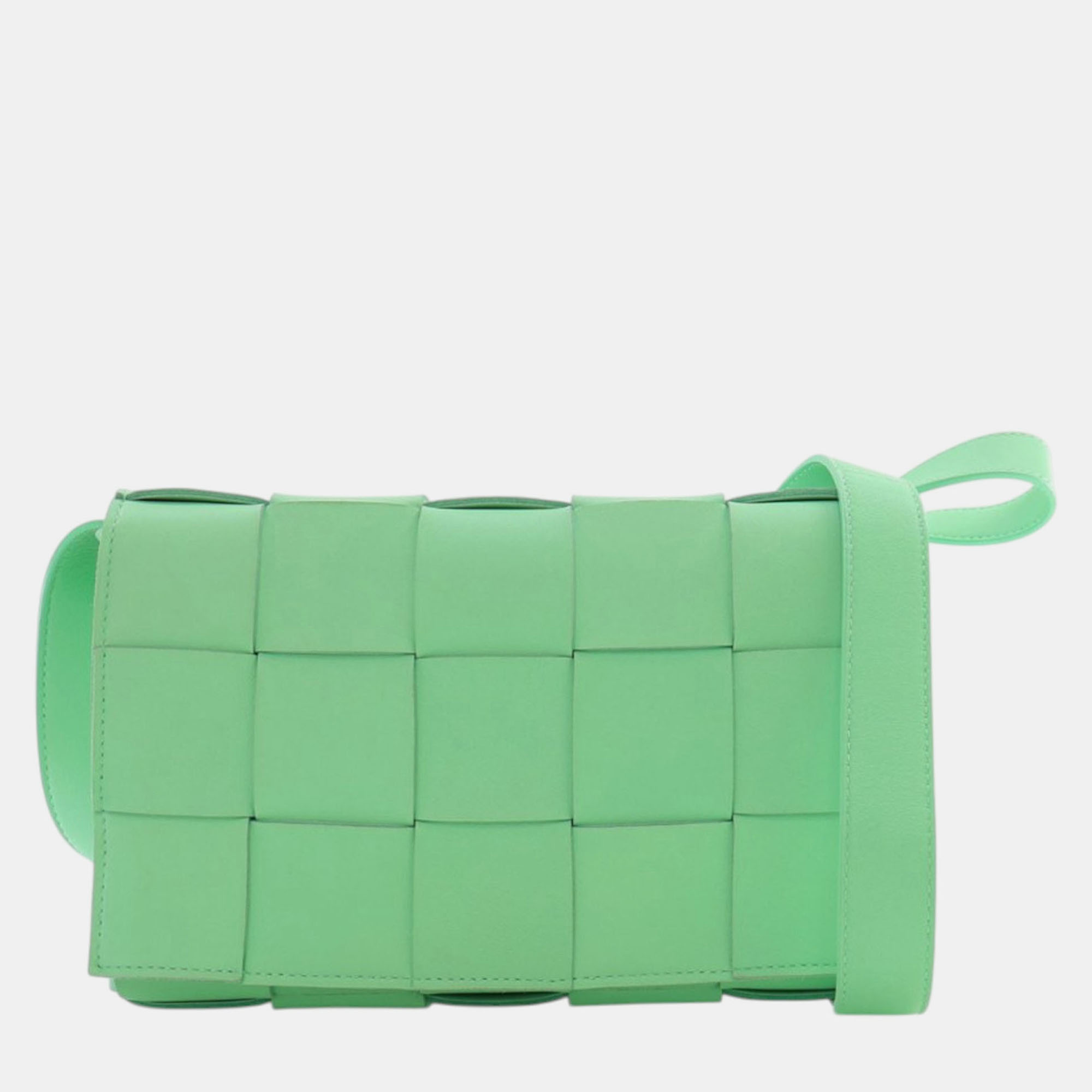 

Bottega Veneta Green Nappa Intrecciato Cassette Crossbody