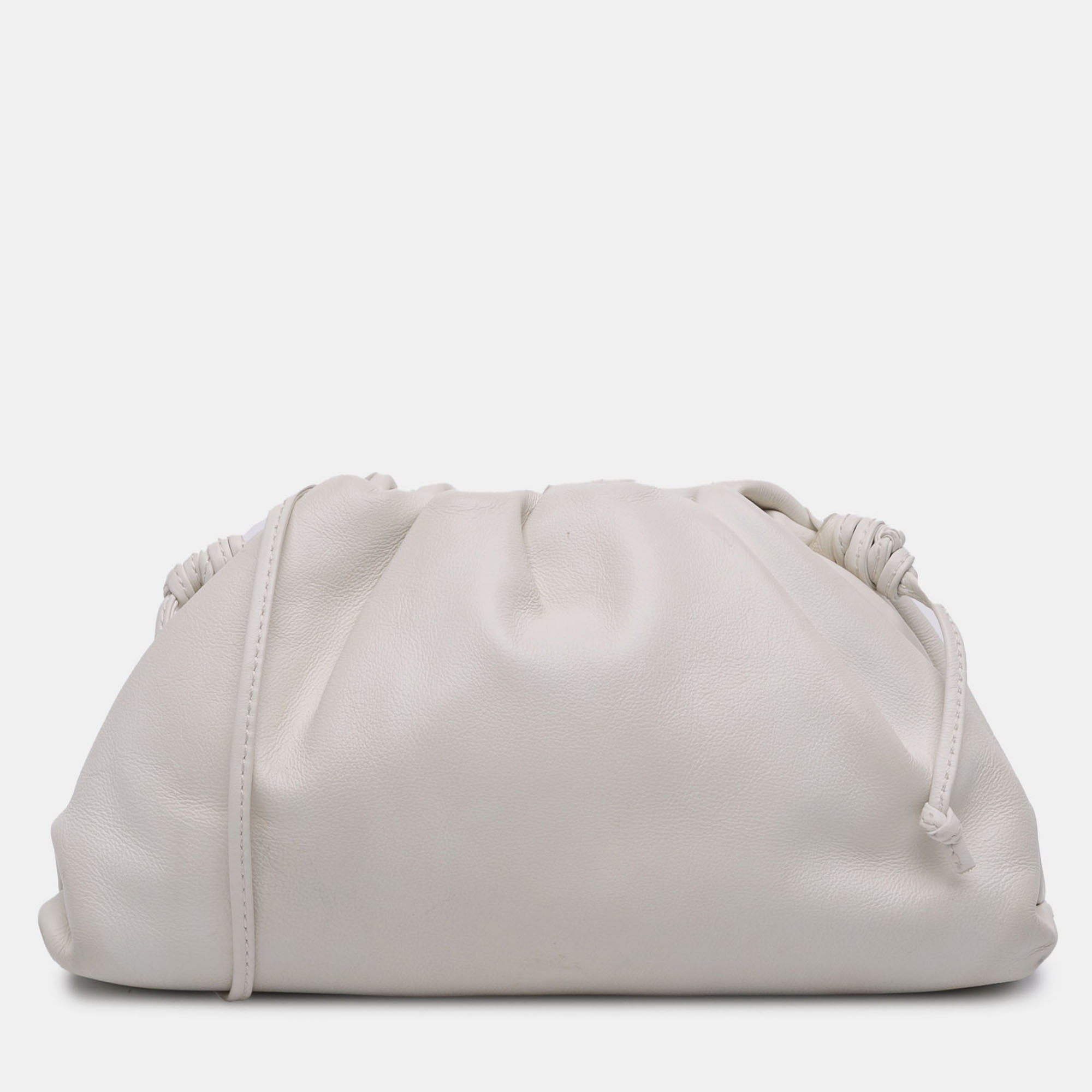 

Bottega Veneta White Lambskin The Mini Pouch Crossbody
