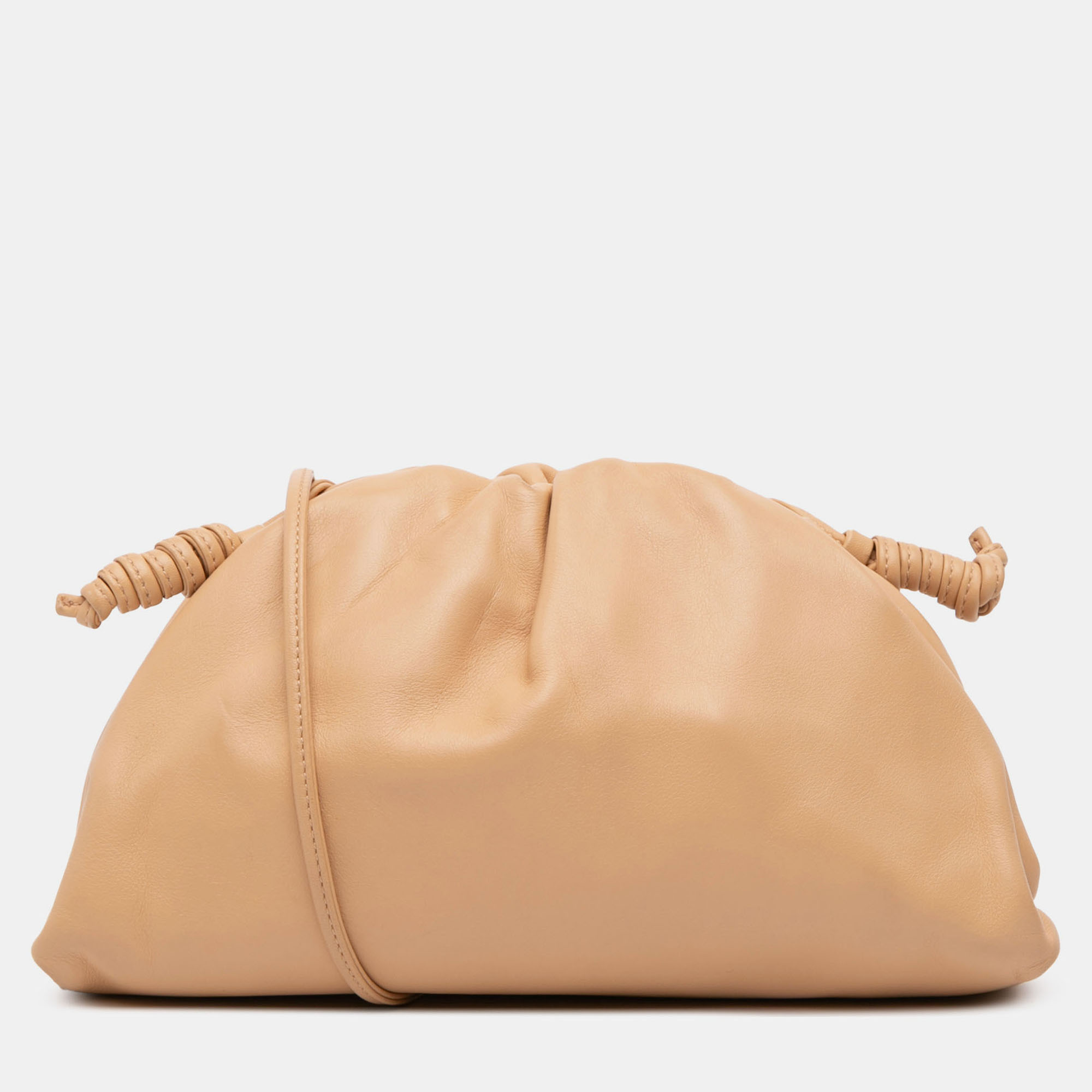 

Bottega Veneta Beige Brown Lambskin The Mini Pouch Crossbody