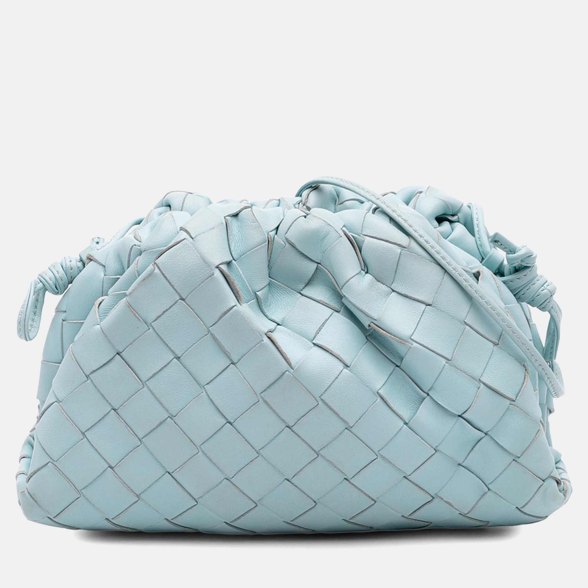 

Bottega Veneta Blue Nappa Intrecciato The Mini Pouch Crossbody