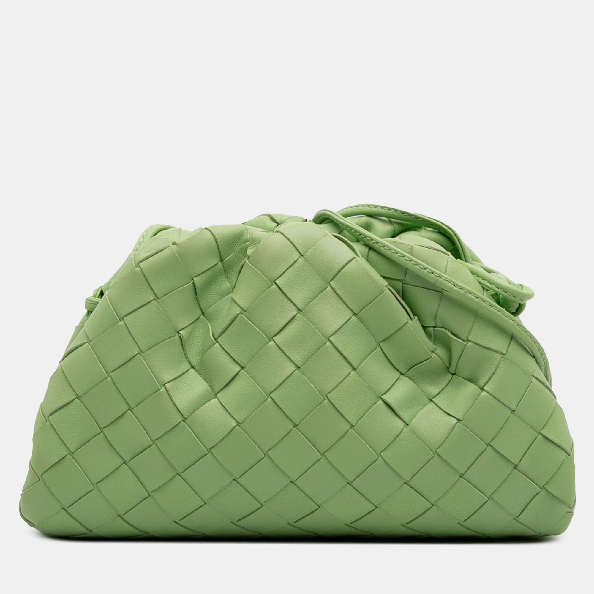 

Bottega Veneta Green Nappa Intrecciato The Mini Pouch Crossbody