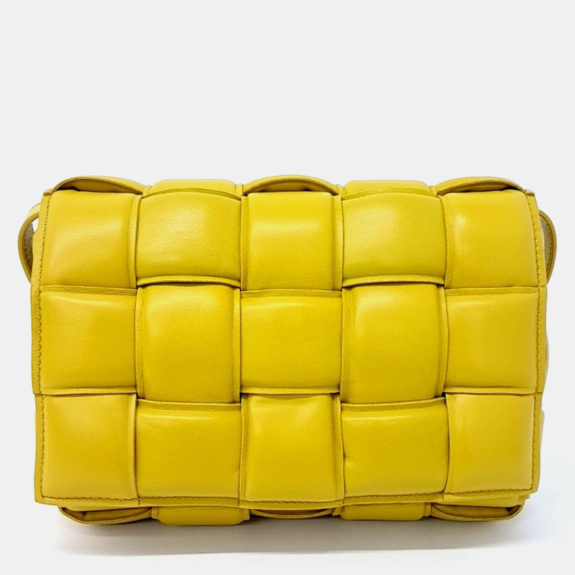

Bottega Veneta Yellow Leather padded cassette bag