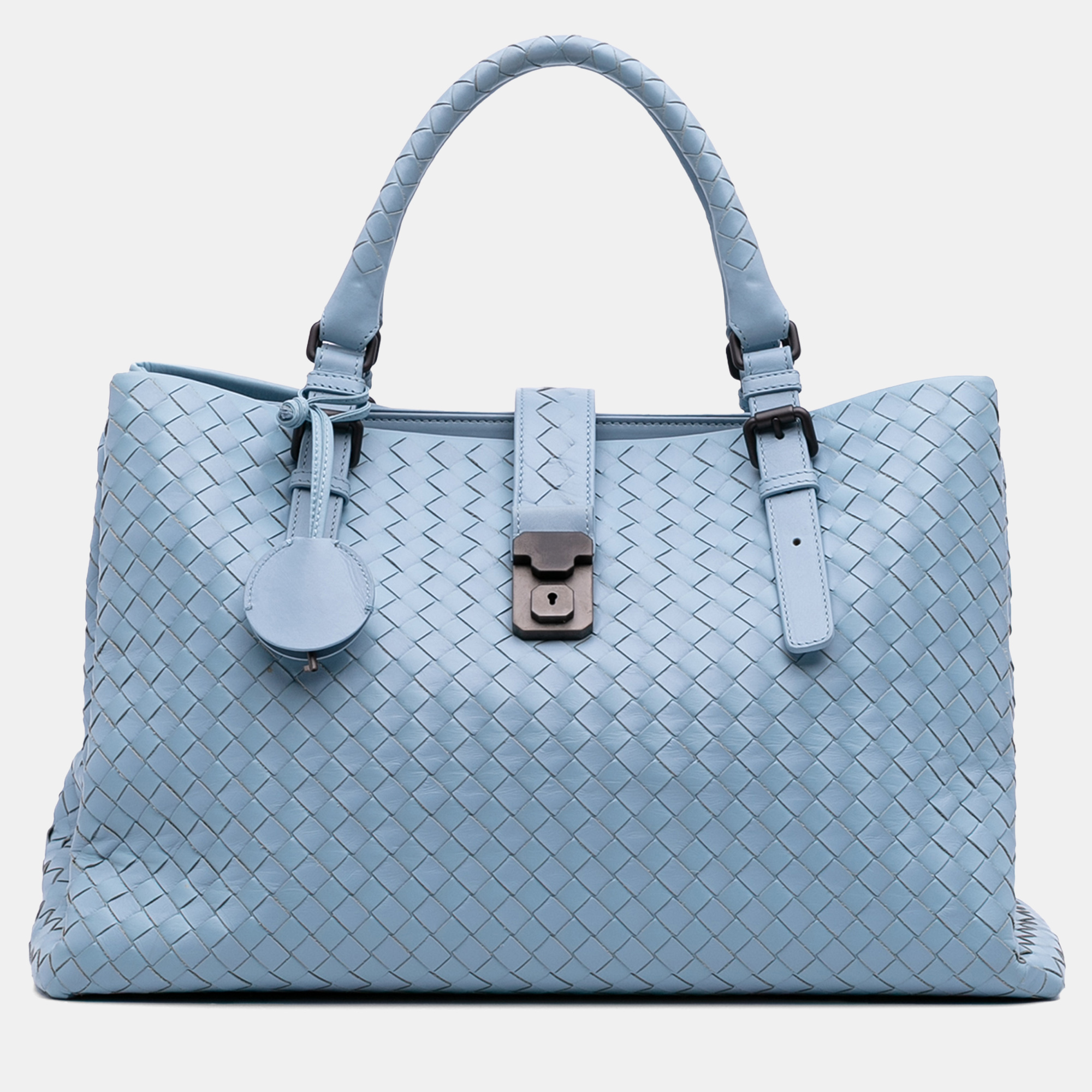 

Bottega Veneta Blue Medium Nappa Intrecciato Roma Tote