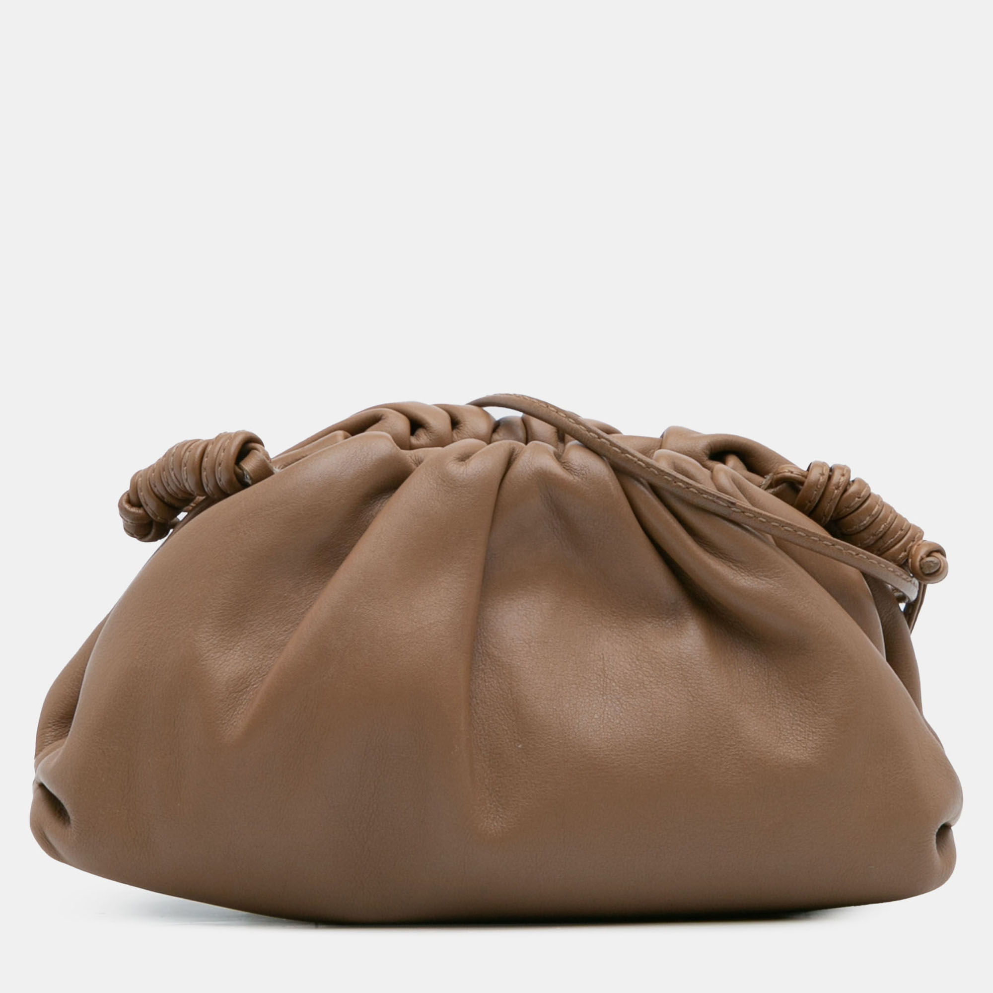 Pre-owned Bottega Veneta Brown Lambskin The Mini Pouch Crossbody