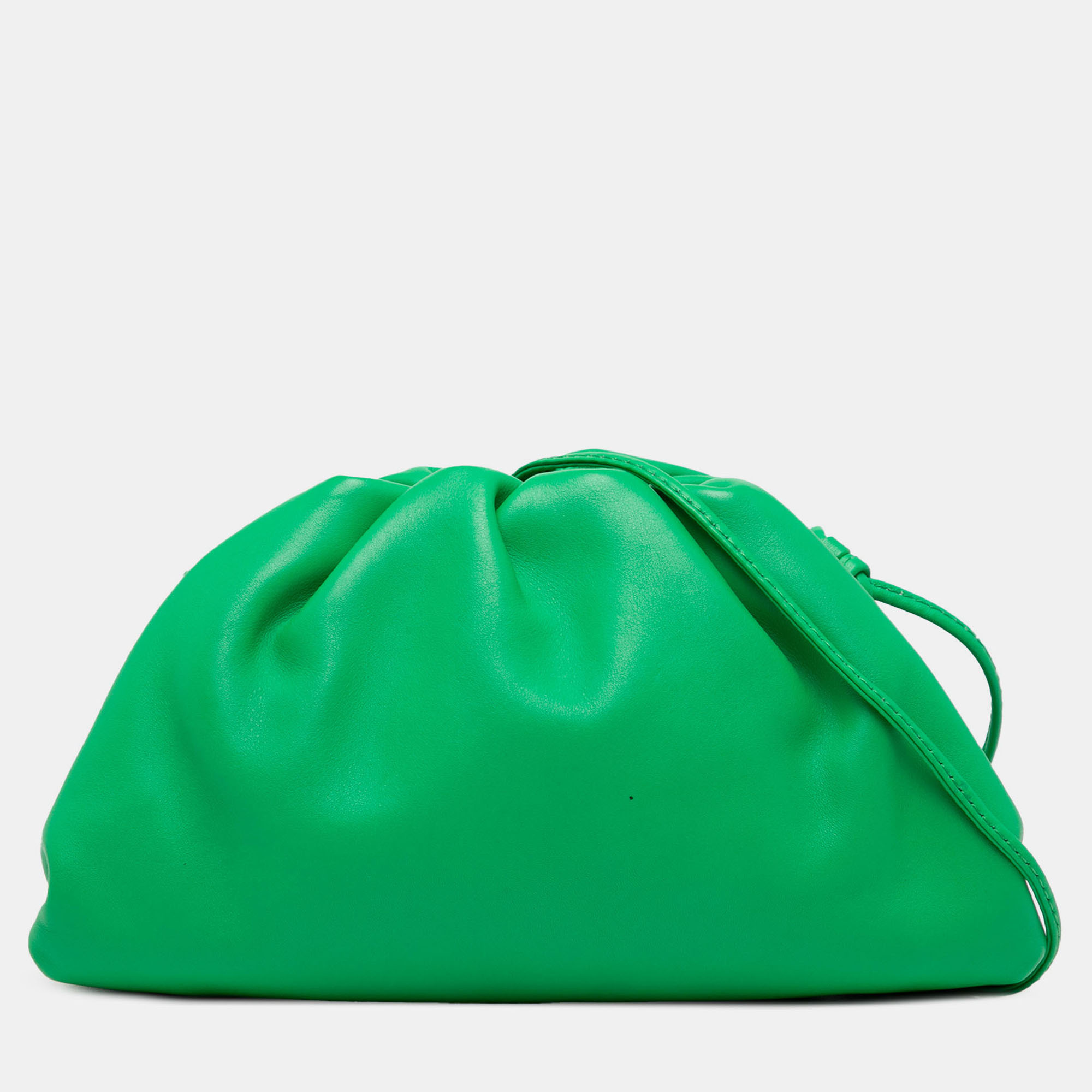 Pre-owned Bottega Veneta Green Lambskin The Mini Pouch Crossbody